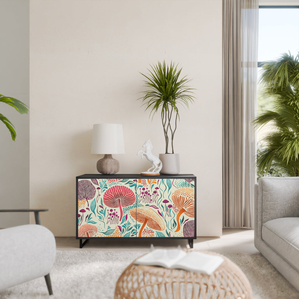 Buffet 2 portes Fungus Fantasy en finition noire