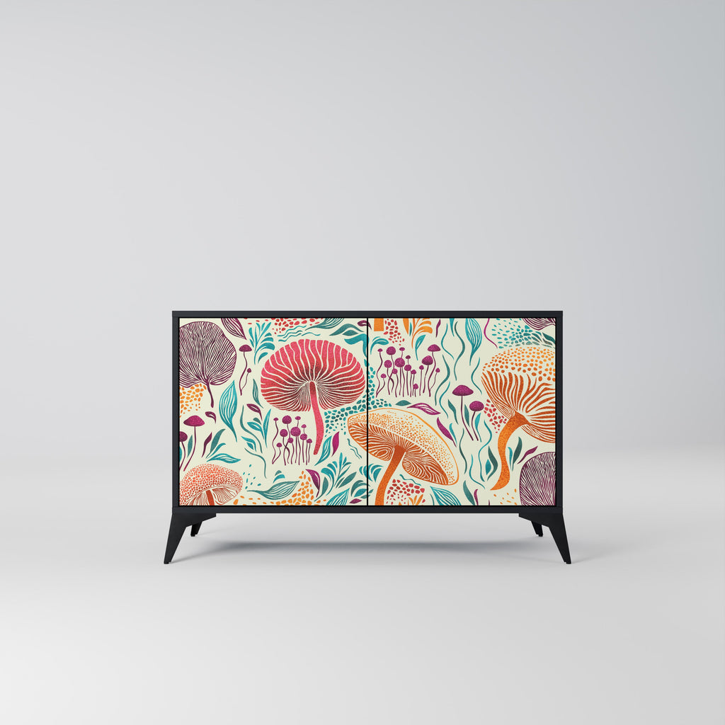 Buffet 2 portes Fungus Fantasy en finition noire