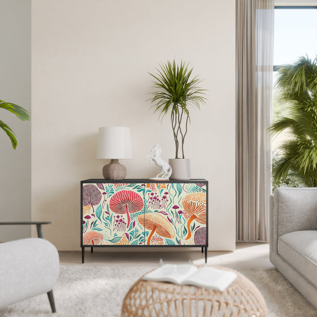 Buffet 2 portes Fungus Fantasy en finition noire