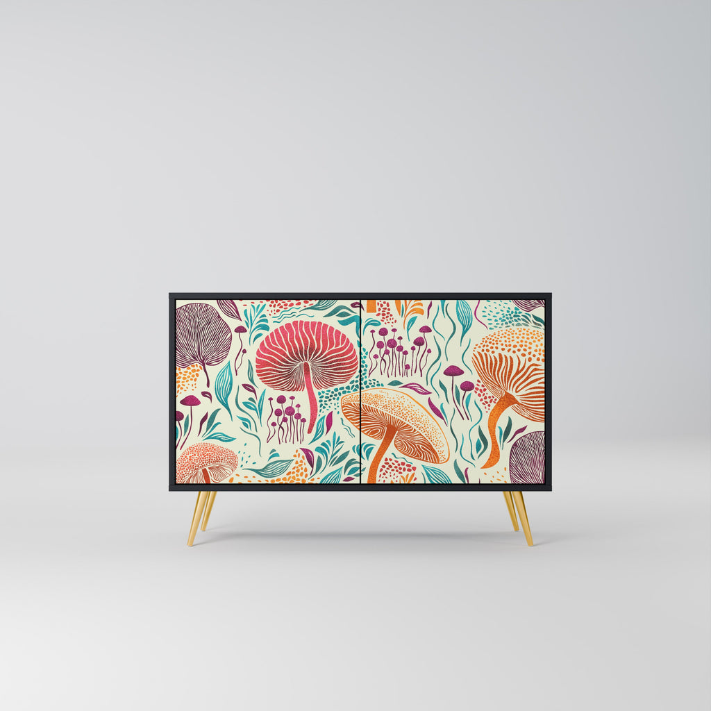 Buffet 2 portes Fungus Fantasy en finition noire