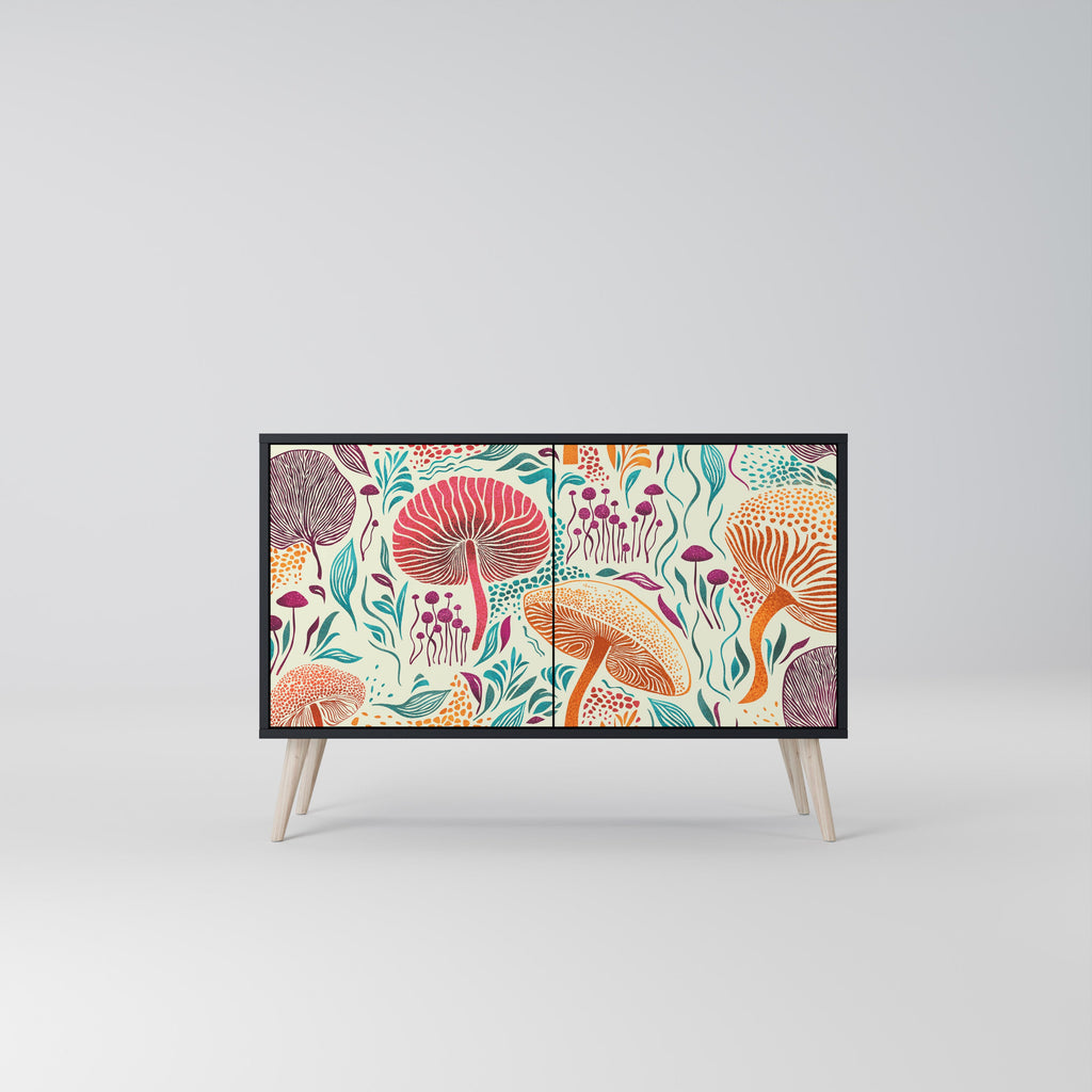 Buffet 2 portes Fungus Fantasy en finition noire