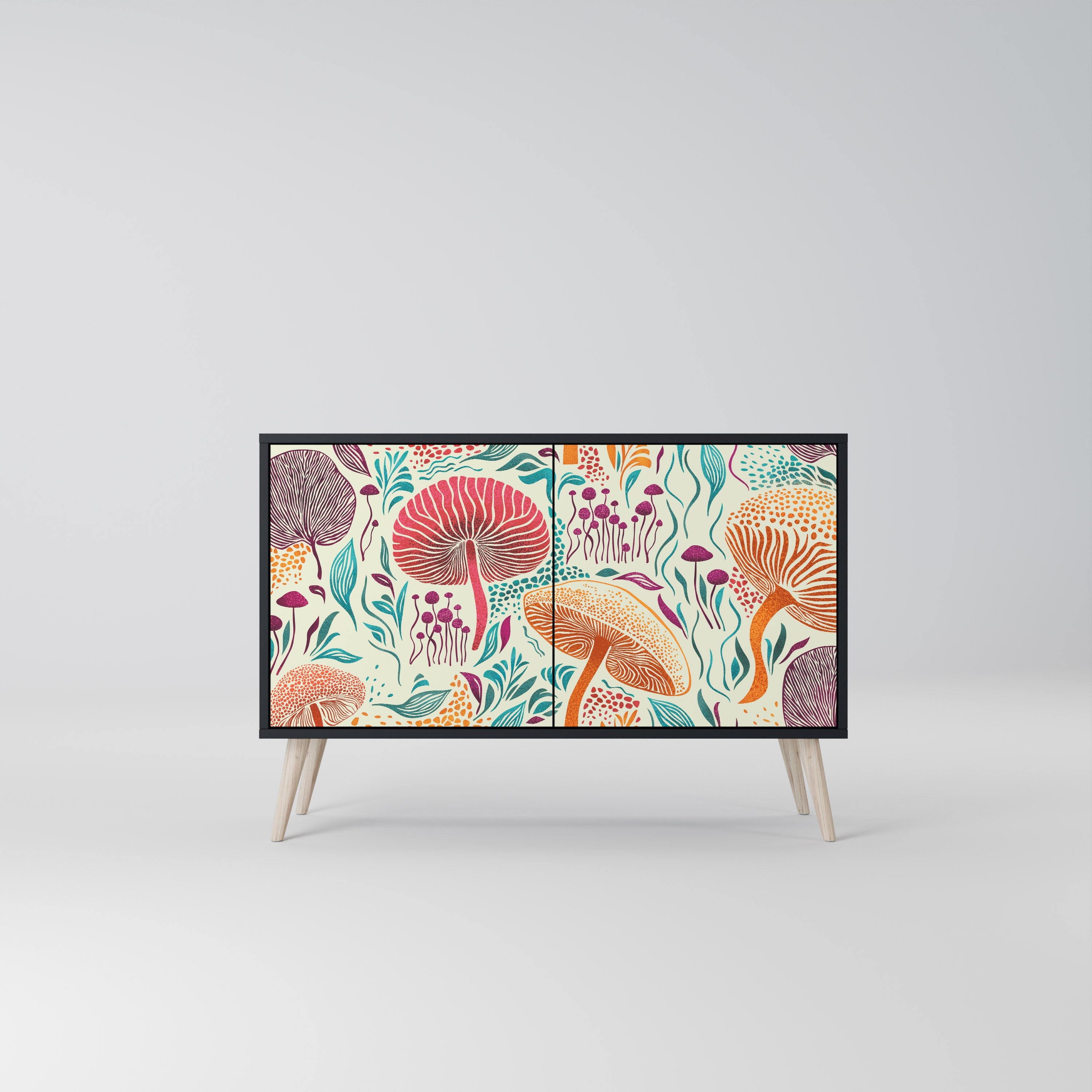 Buffet 2 portes Fungus Fantasy en finition noire