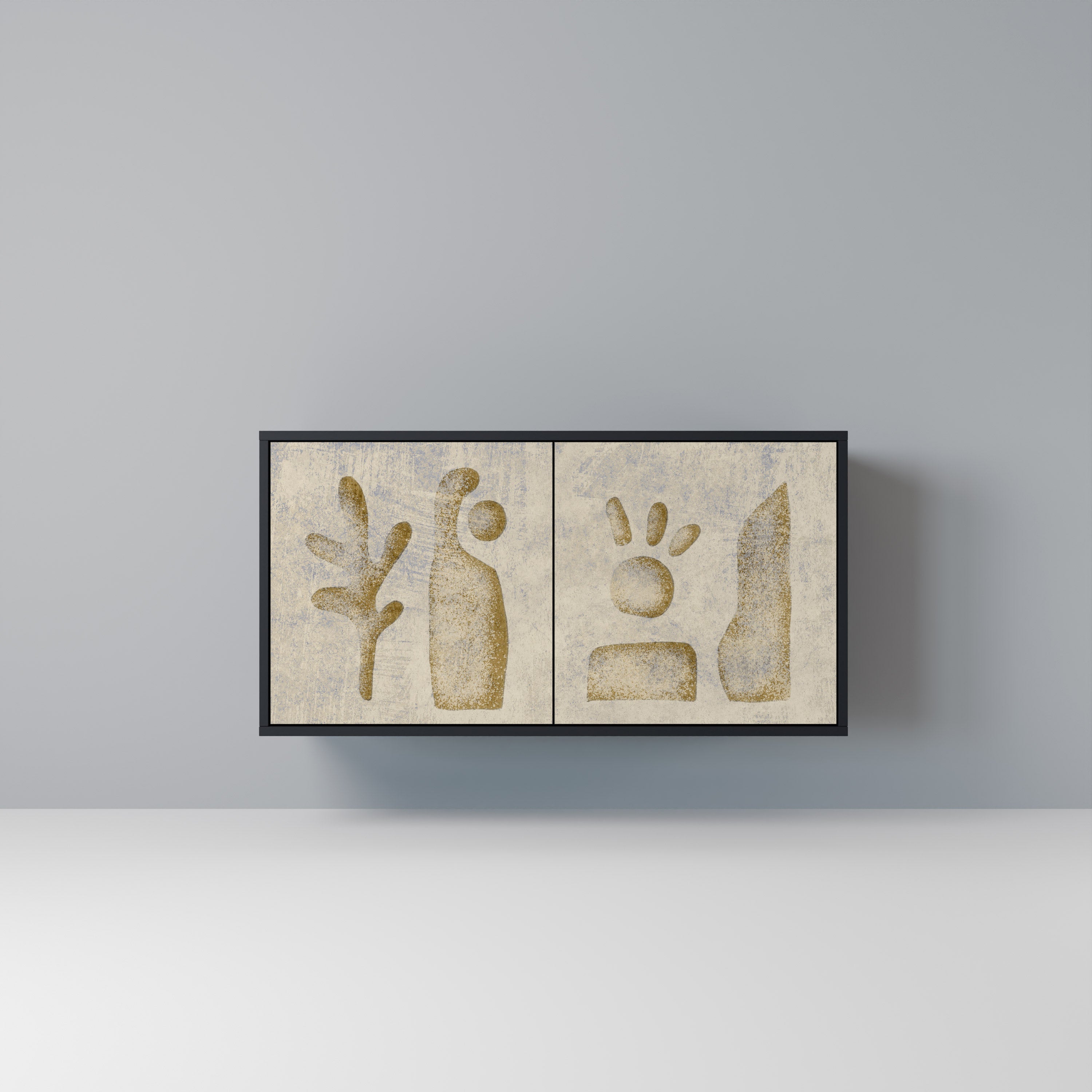 Buffet 2 portes SAND SCULPTURES finition noire