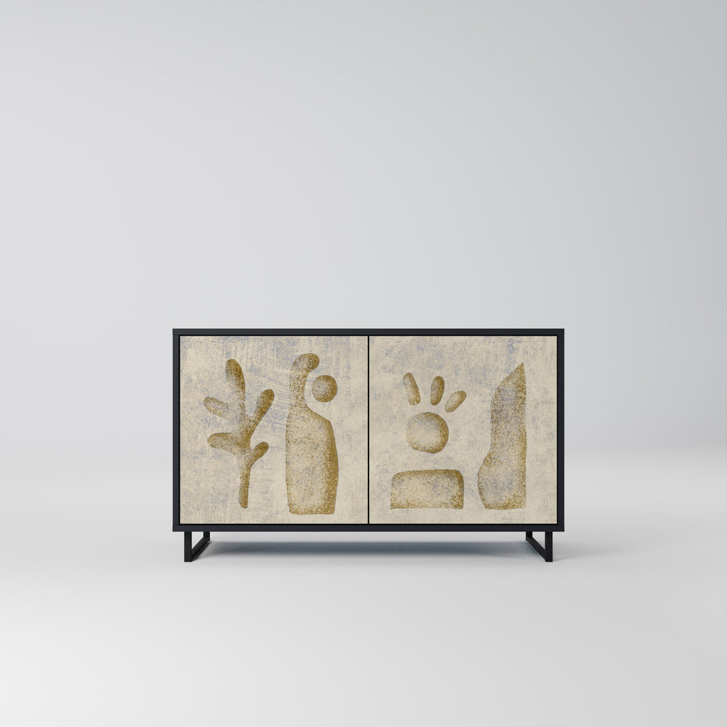 Buffet 2 portes SAND SCULPTURES finition noire