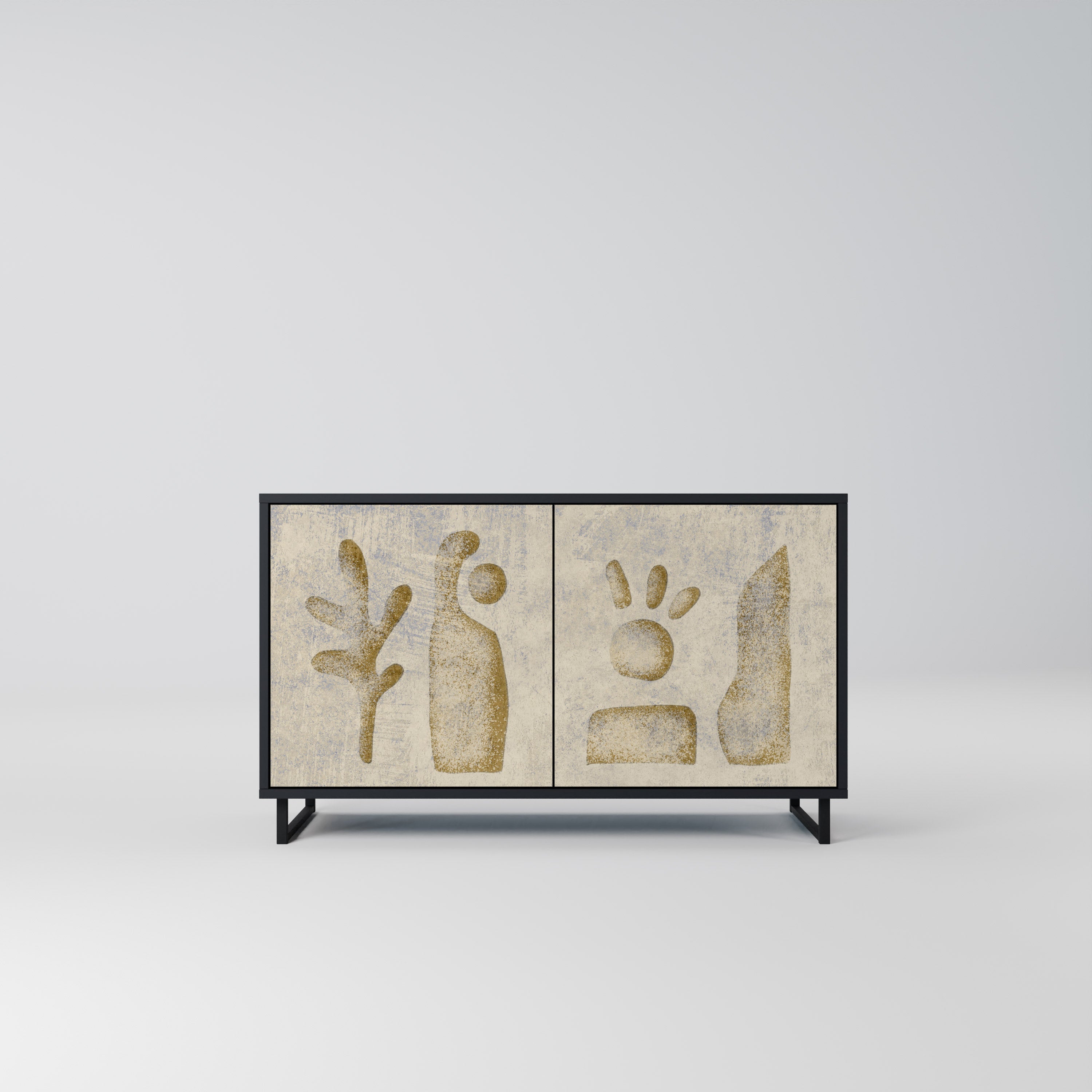 Buffet 2 portes SAND SCULPTURES finition noire