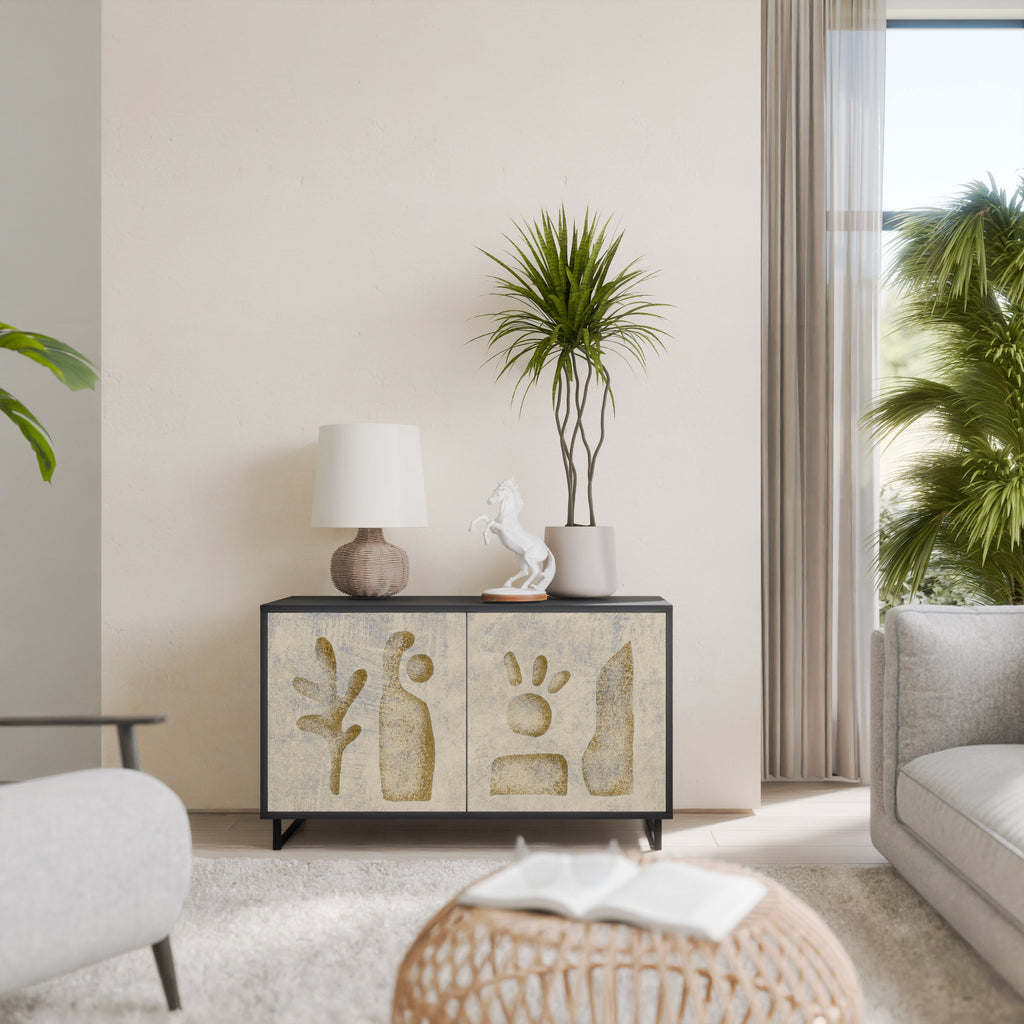 Buffet 2 portes SAND SCULPTURES finition noire