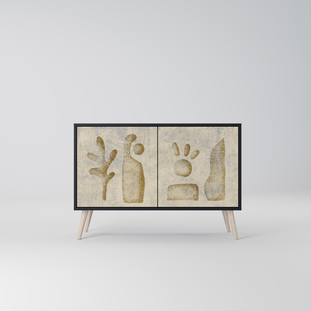 Buffet 2 portes SAND SCULPTURES finition noire