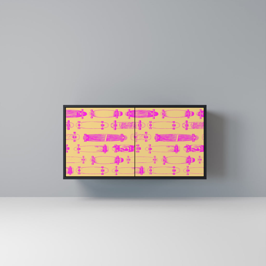 Buffet 2 portes SKATEBOARD ARTISTRY en finition noire