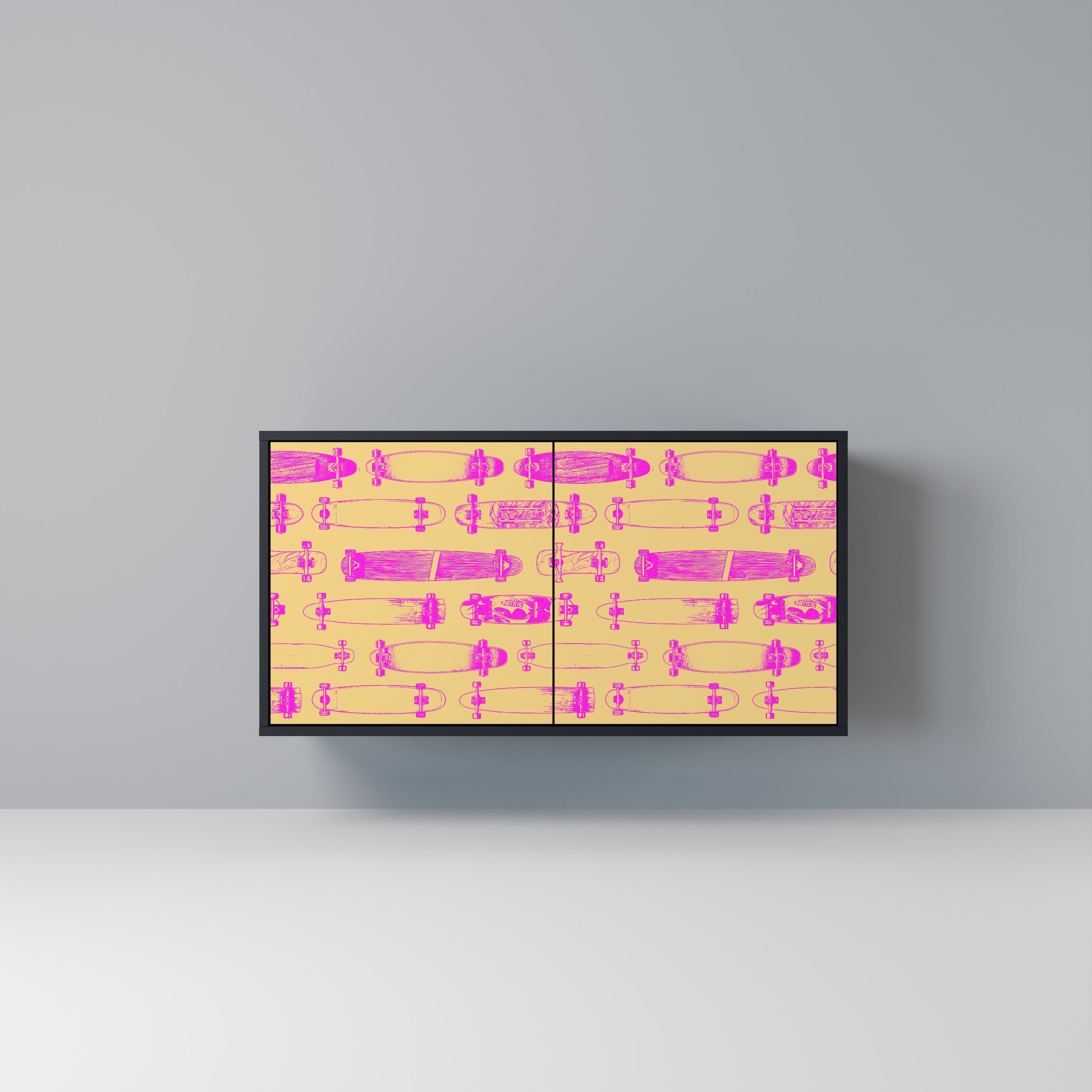 Buffet 2 portes SKATEBOARD ARTISTRY en finition noire