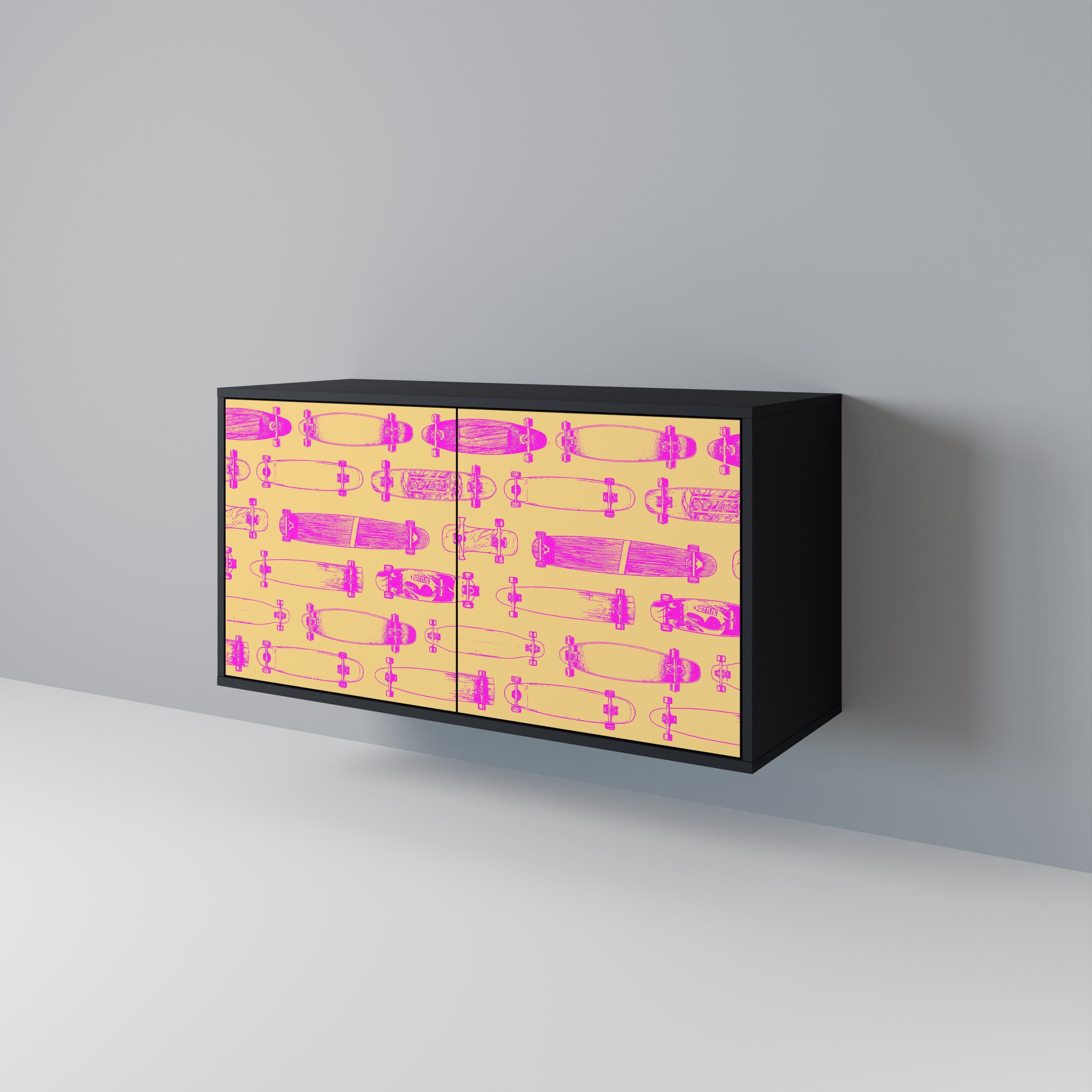 Buffet 2 portes SKATEBOARD ARTISTRY en finition noire