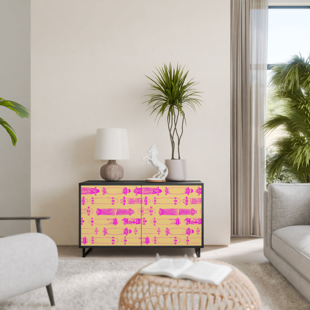 Buffet 2 portes SKATEBOARD ARTISTRY en finition noire