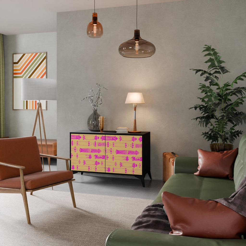 Buffet 2 portes SKATEBOARD ARTISTRY en finition noire