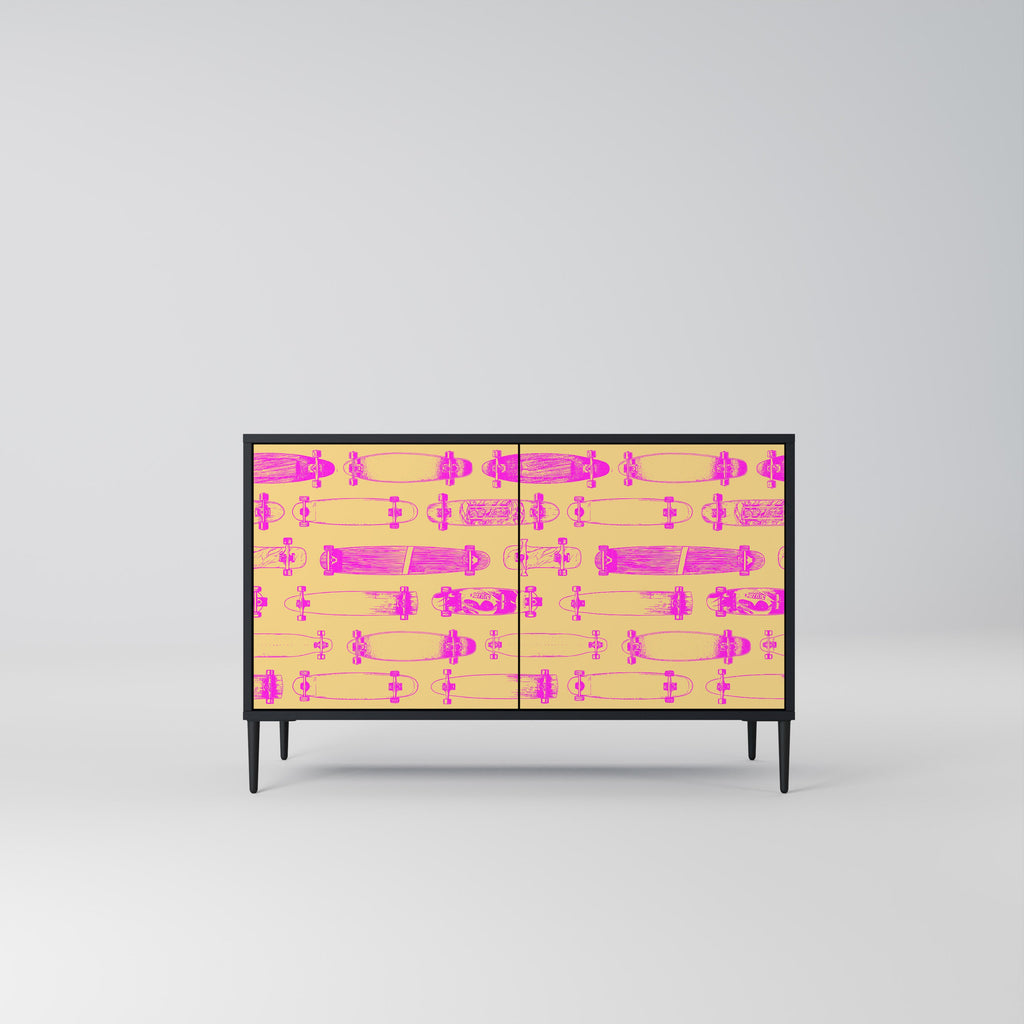 Buffet 2 portes SKATEBOARD ARTISTRY en finition noire