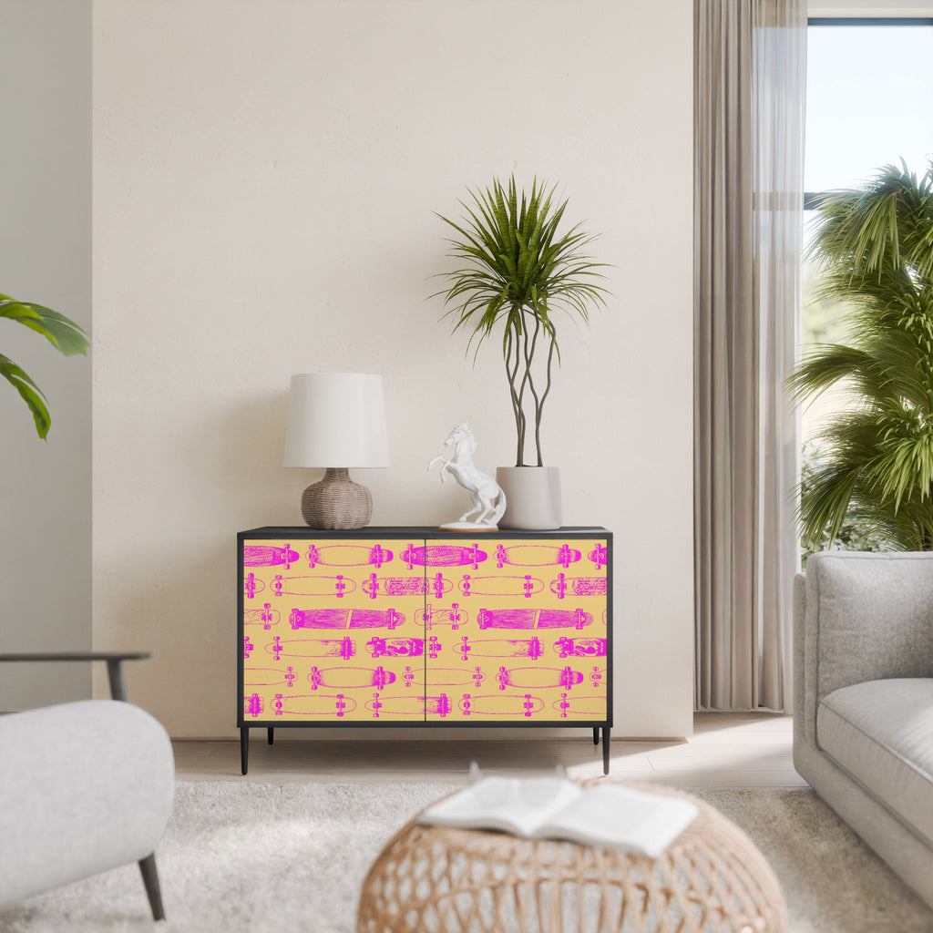 Buffet 2 portes SKATEBOARD ARTISTRY en finition noire