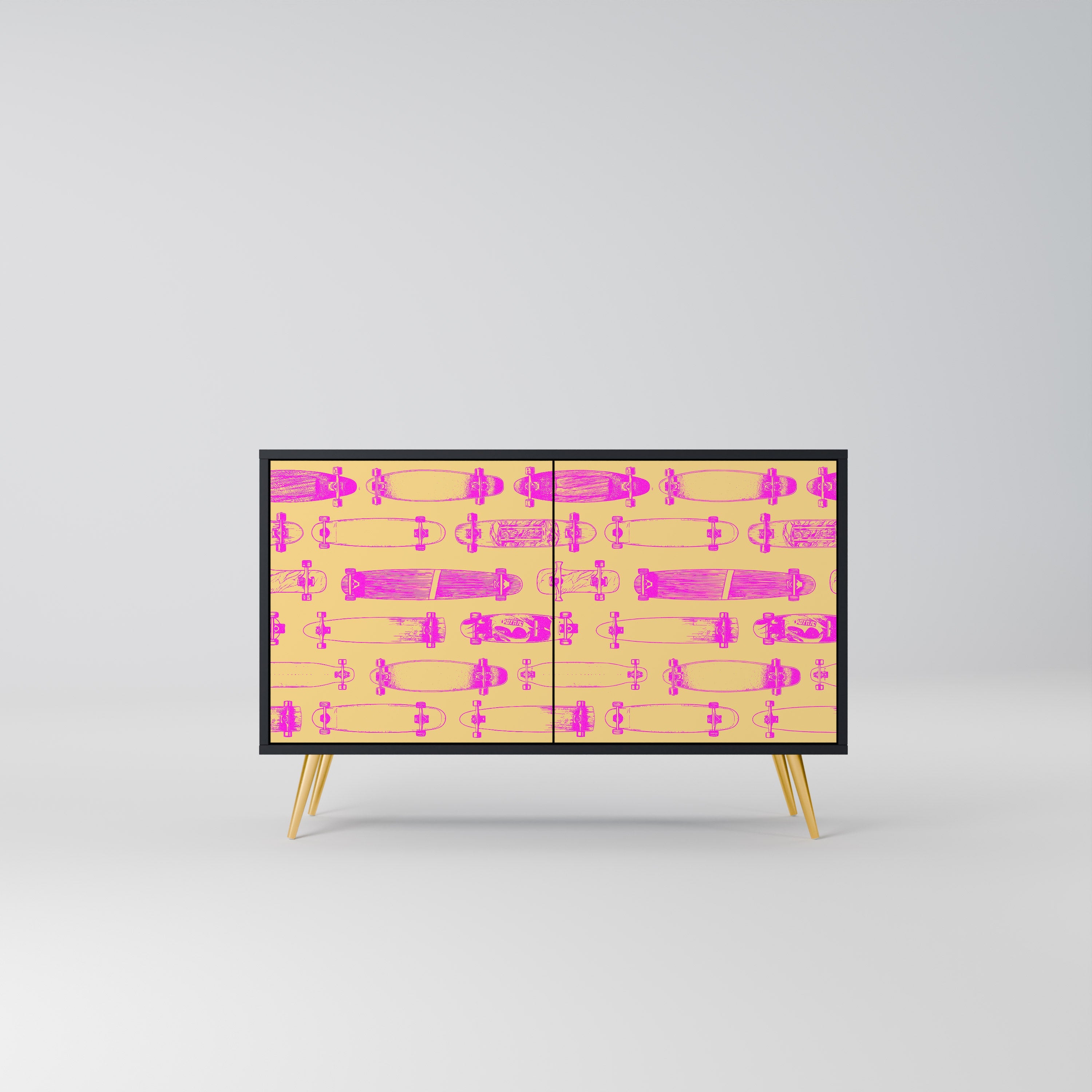 Buffet 2 portes SKATEBOARD ARTISTRY en finition noire