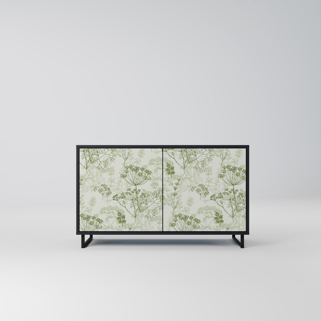 Buffet 2 portes à baldaquin FENNEL, finition noire