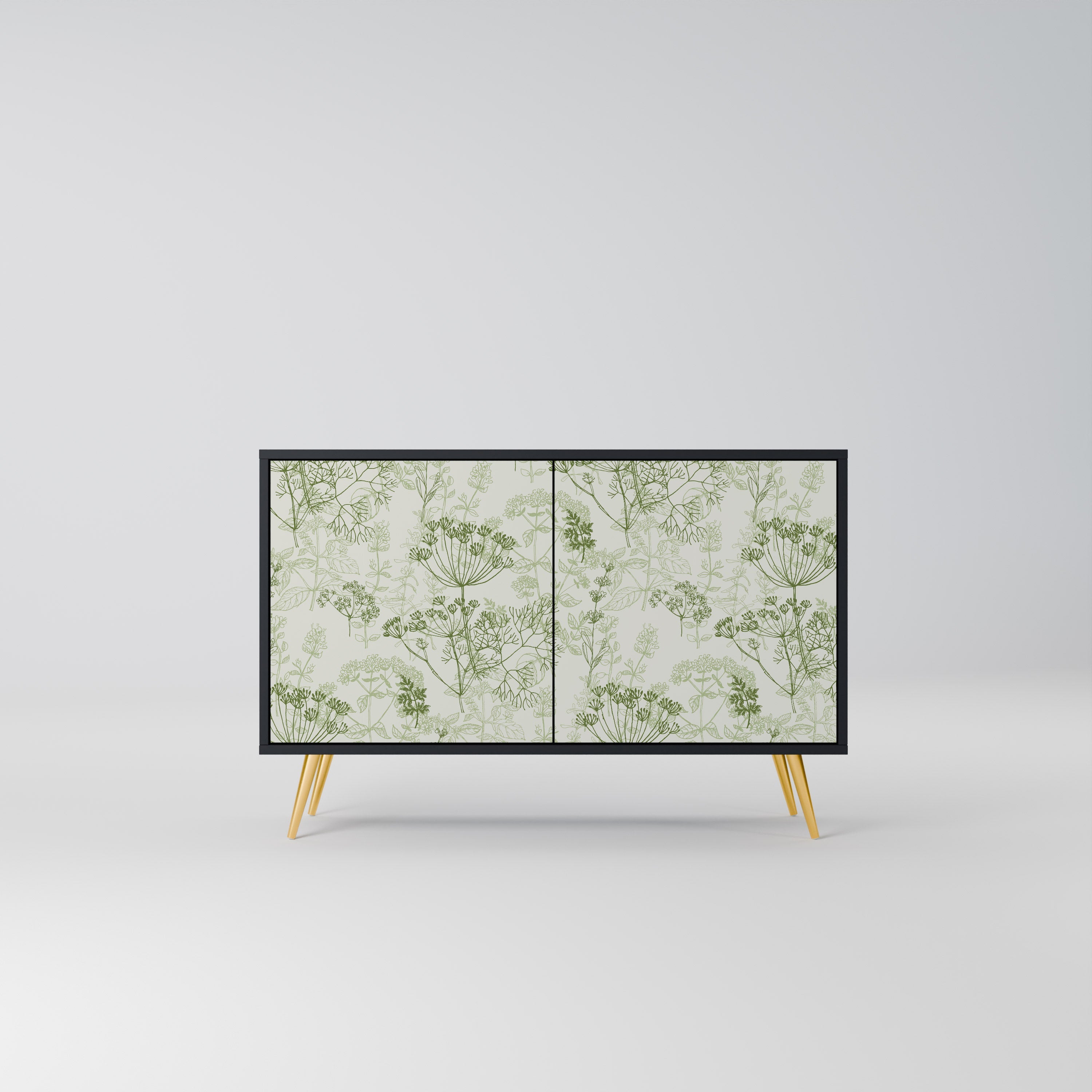 Buffet 2 portes à baldaquin FENNEL, finition noire