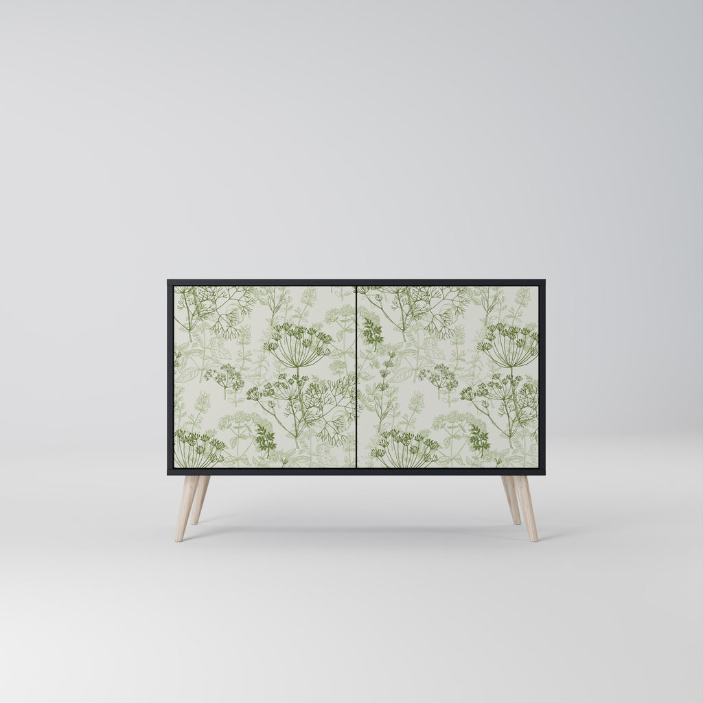 Buffet 2 portes à baldaquin FENNEL, finition noire