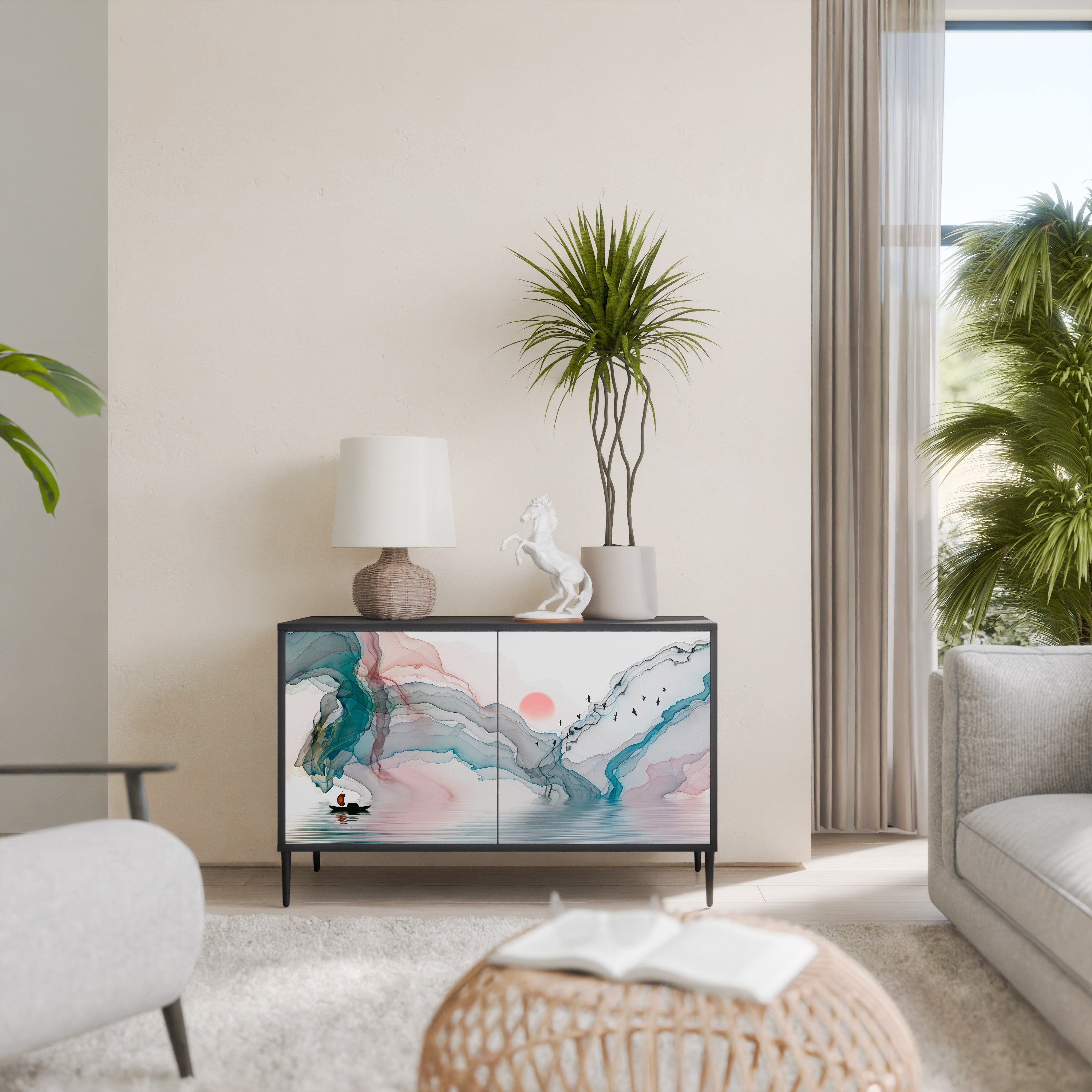 Buffet 2 portes VELVET CROSSING finition noire