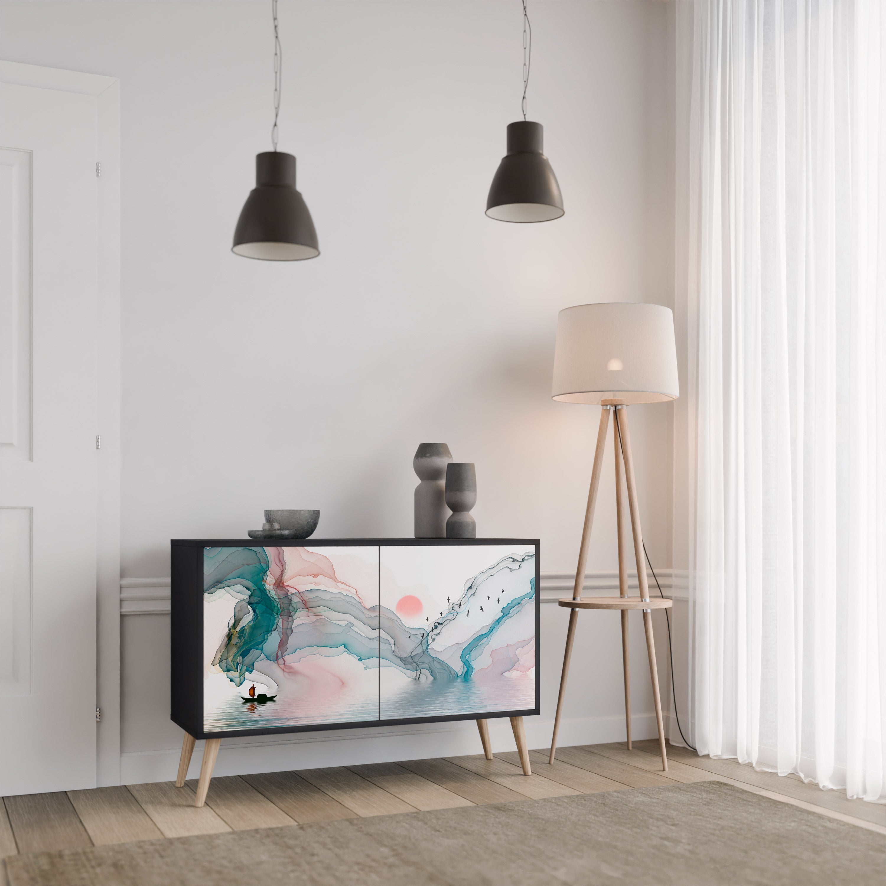 Buffet 2 portes VELVET CROSSING finition noire