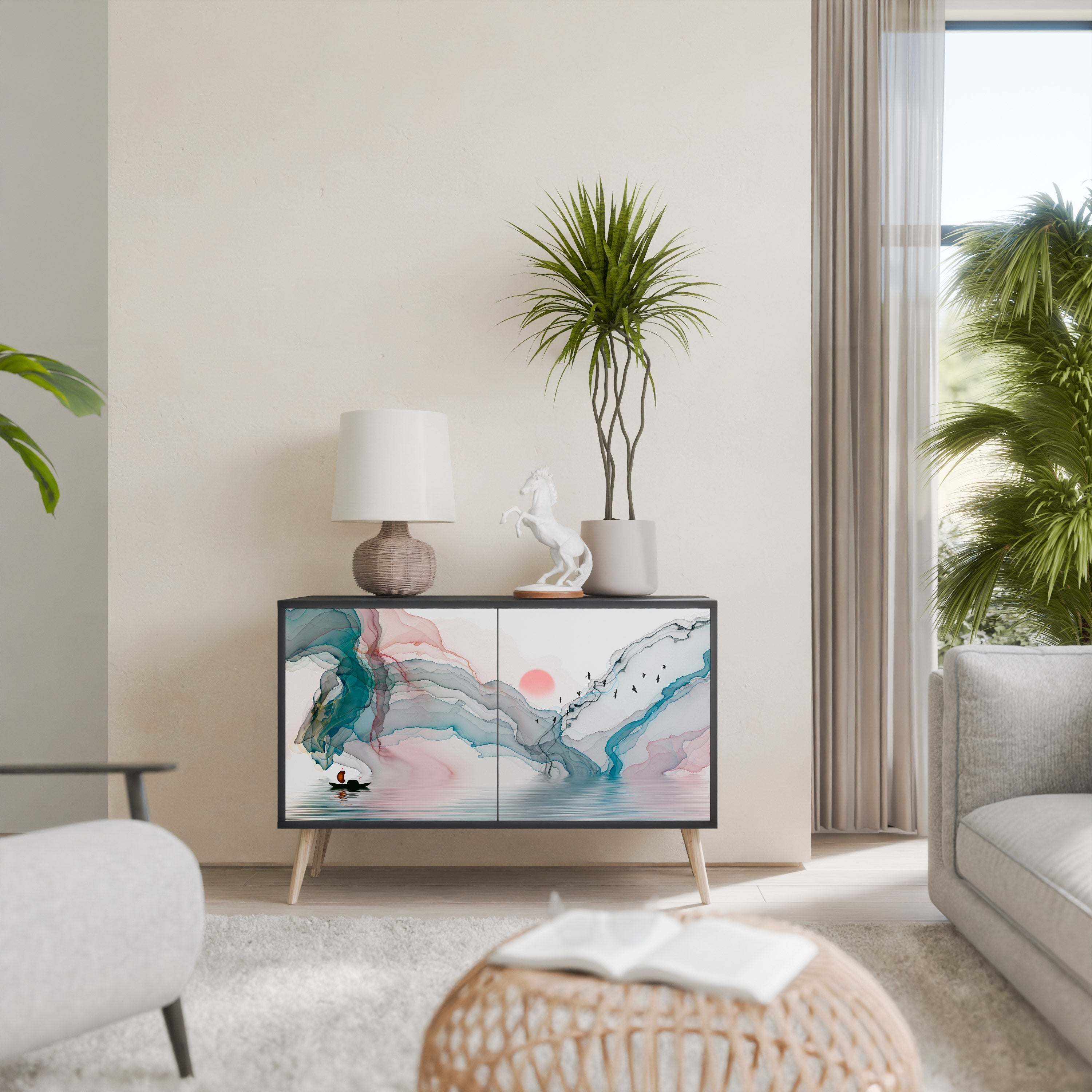 Buffet 2 portes VELVET CROSSING finition noire