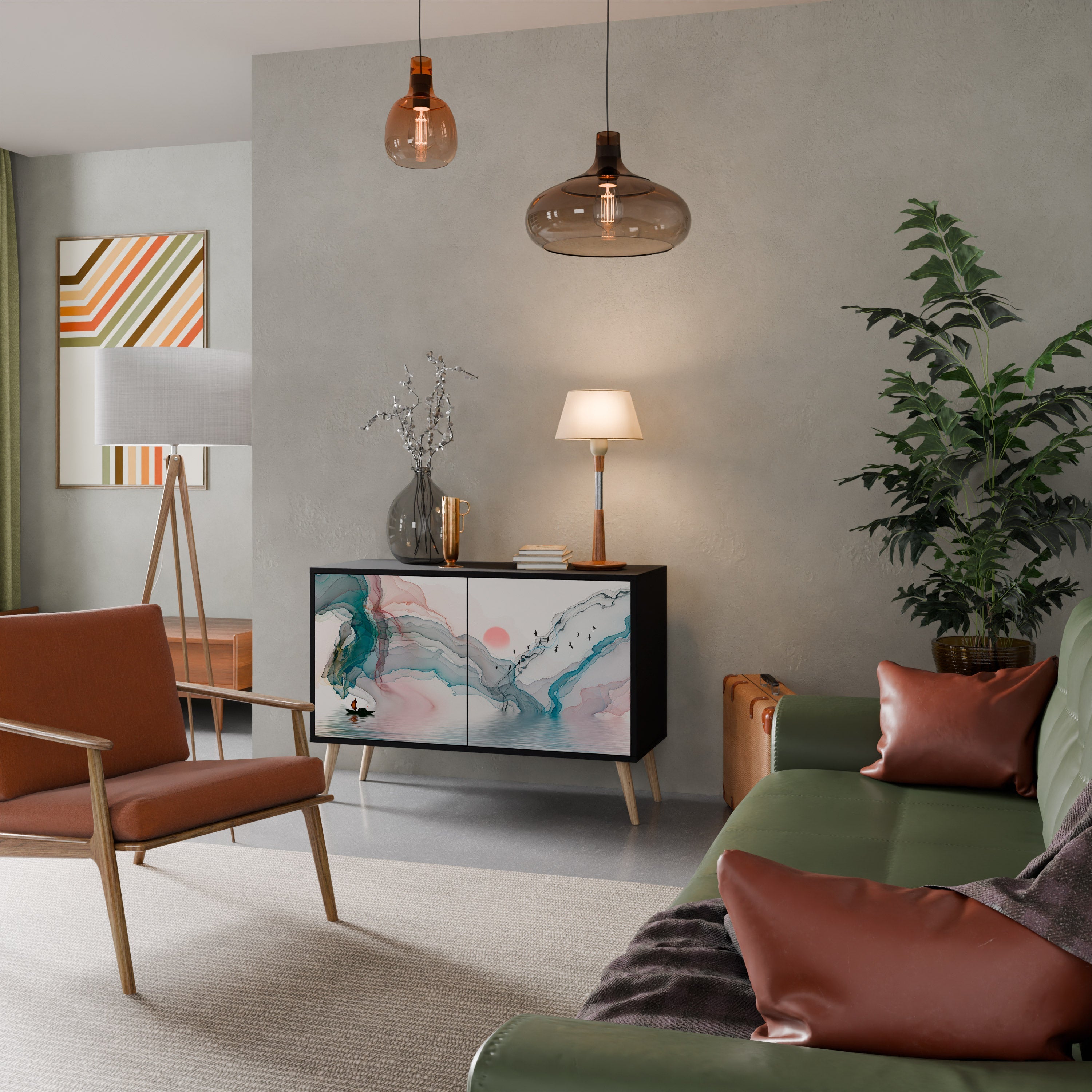 Buffet 2 portes VELVET CROSSING finition noire