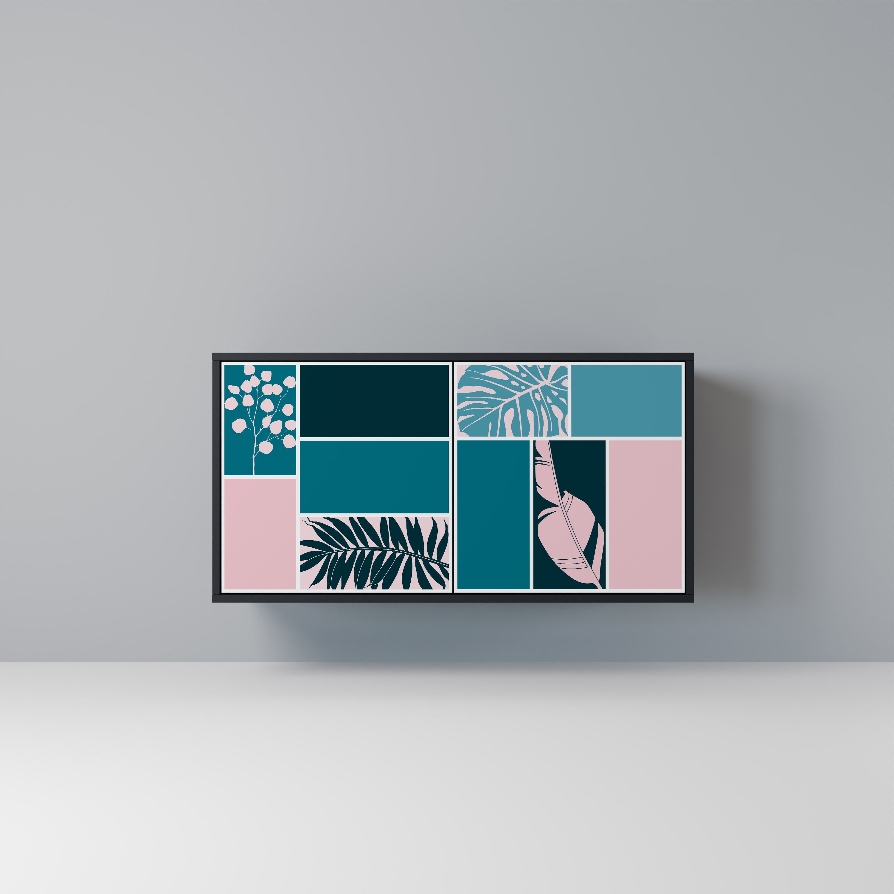 COMBINAISON DE FORMES Buffet 2 portes en finition noire