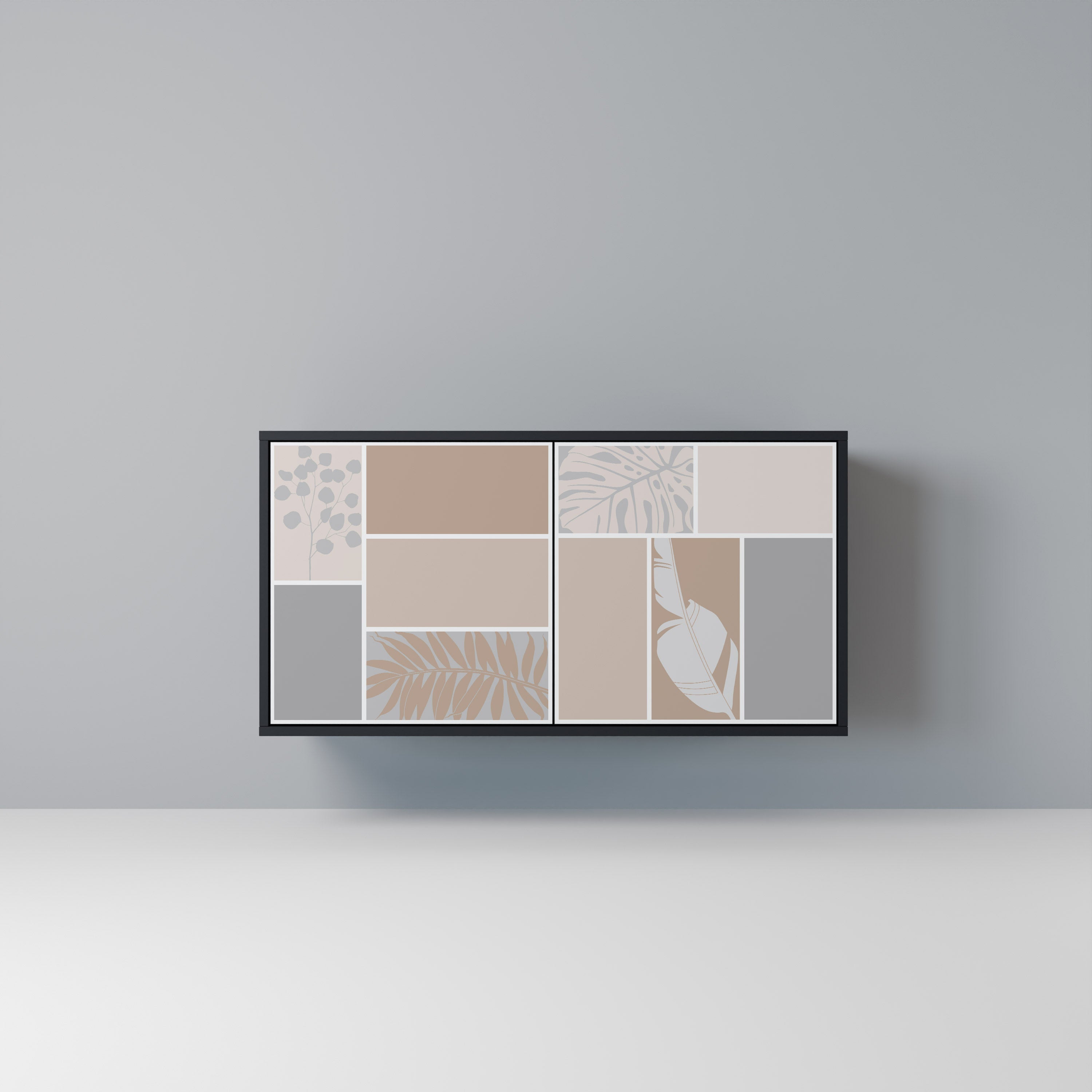 Buffet 2 portes FORMES TROPICALES finition noire