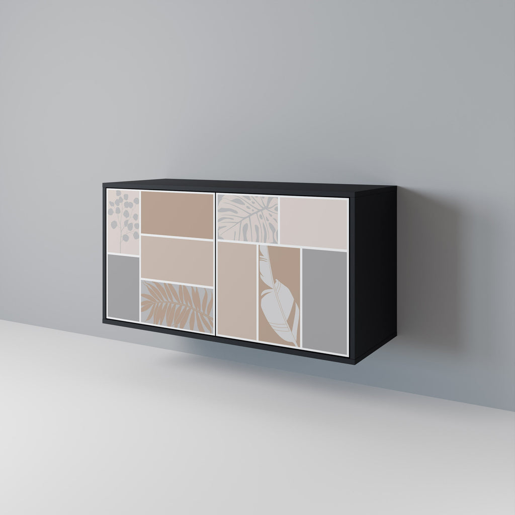 Buffet 2 portes FORMES TROPICALES finition noire