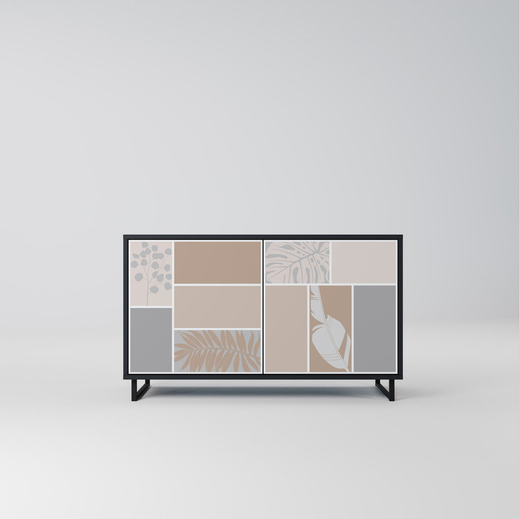 Buffet 2 portes FORMES TROPICALES finition noire