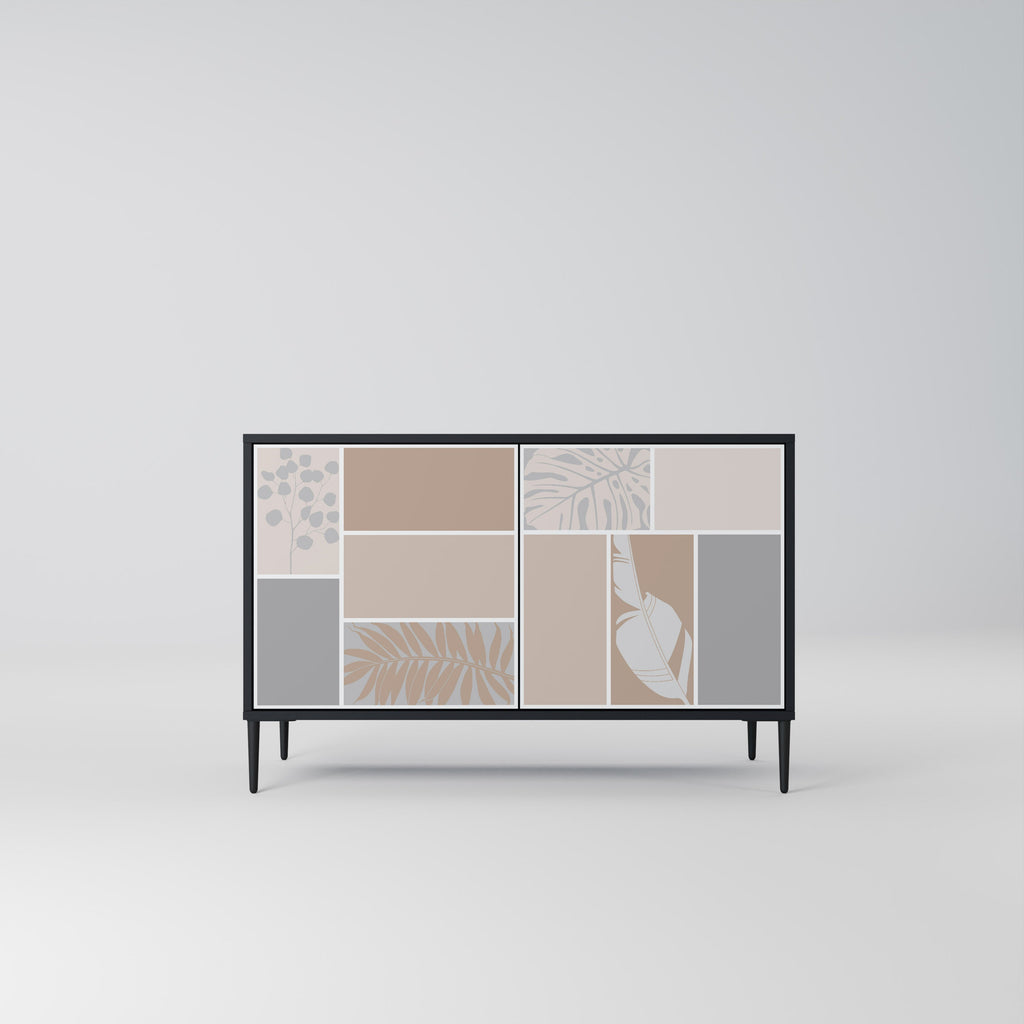 Buffet 2 portes FORMES TROPICALES finition noire