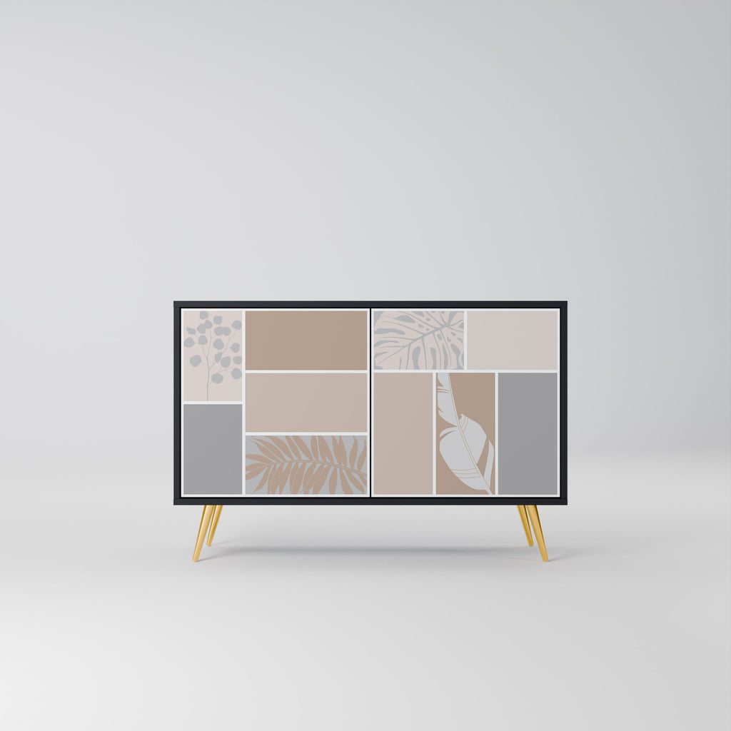 Buffet 2 portes FORMES TROPICALES finition noire