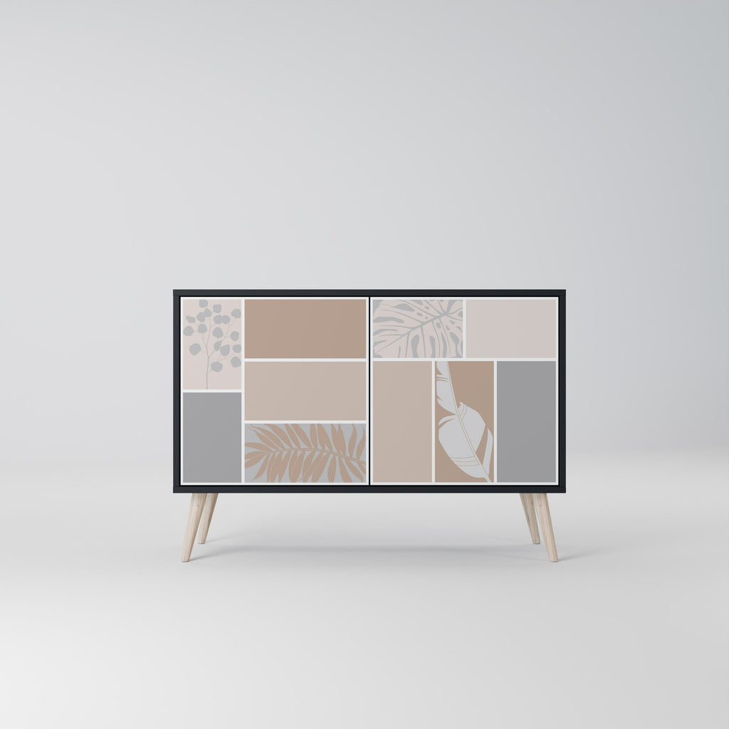 Buffet 2 portes FORMES TROPICALES finition noire