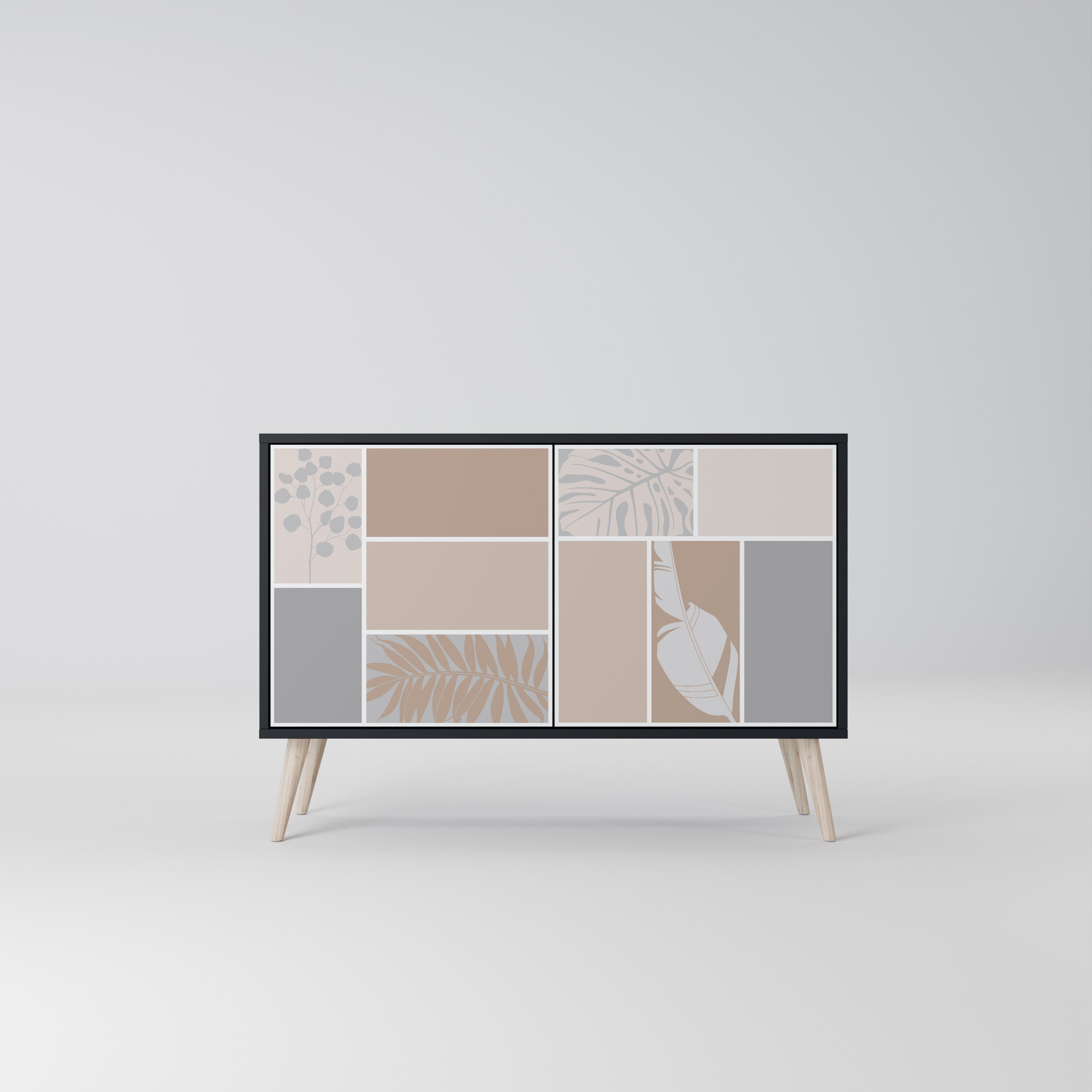 Buffet 2 portes FORMES TROPICALES finition noire