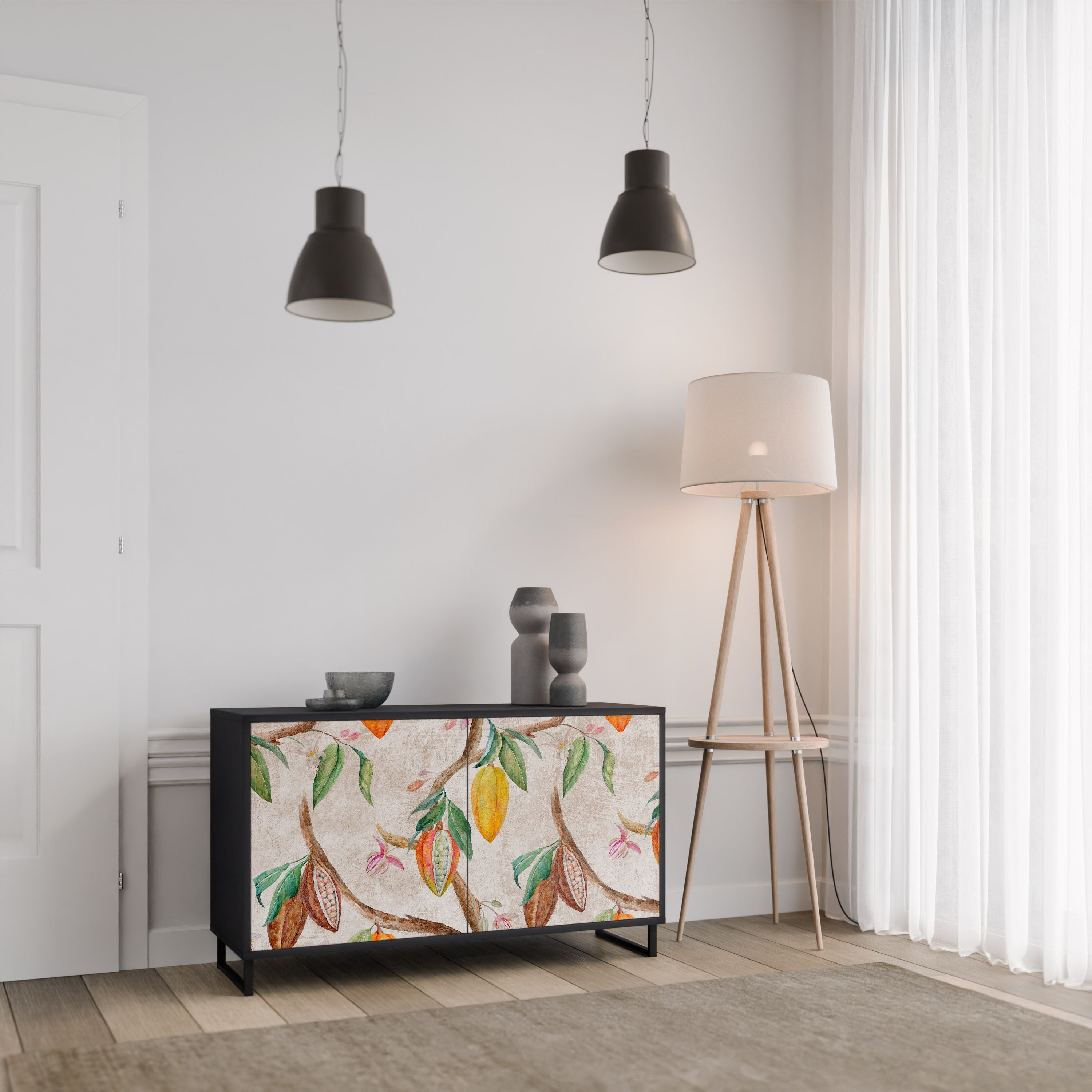 Buffet 2 portes COCOA FRUITS finition noire