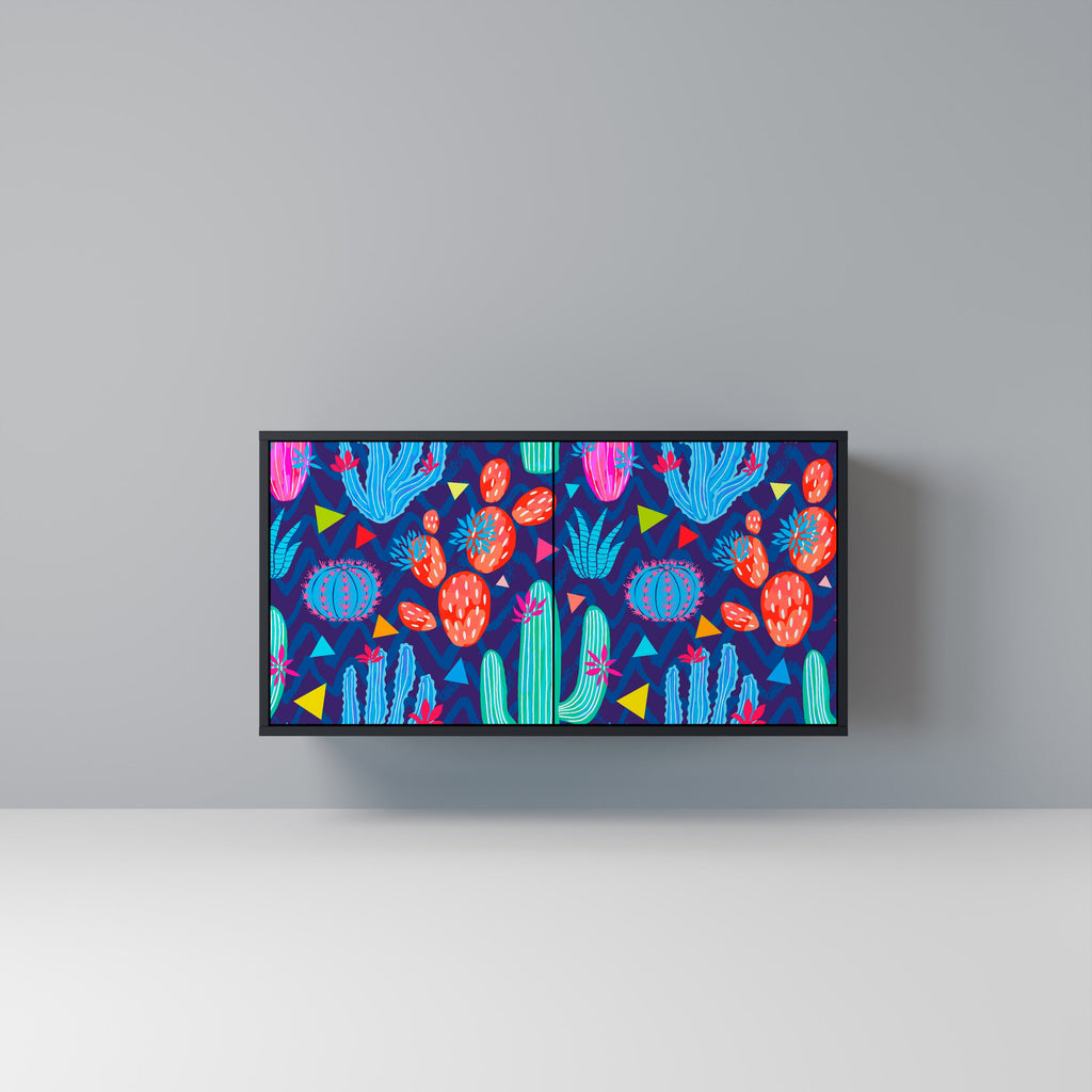 Buffet 2 portes CACTUS VIBES finition noire