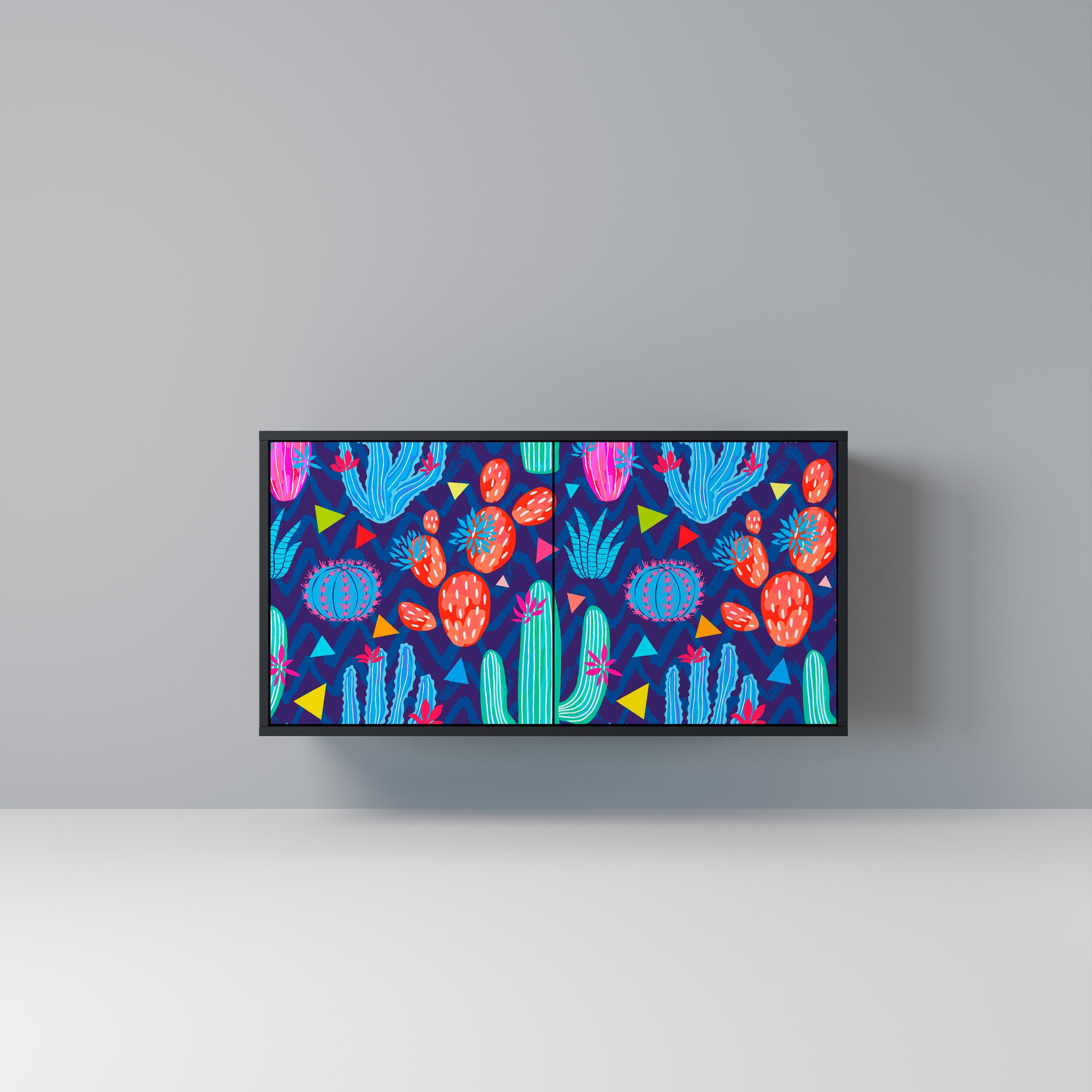 Buffet 2 portes CACTUS VIBES finition noire