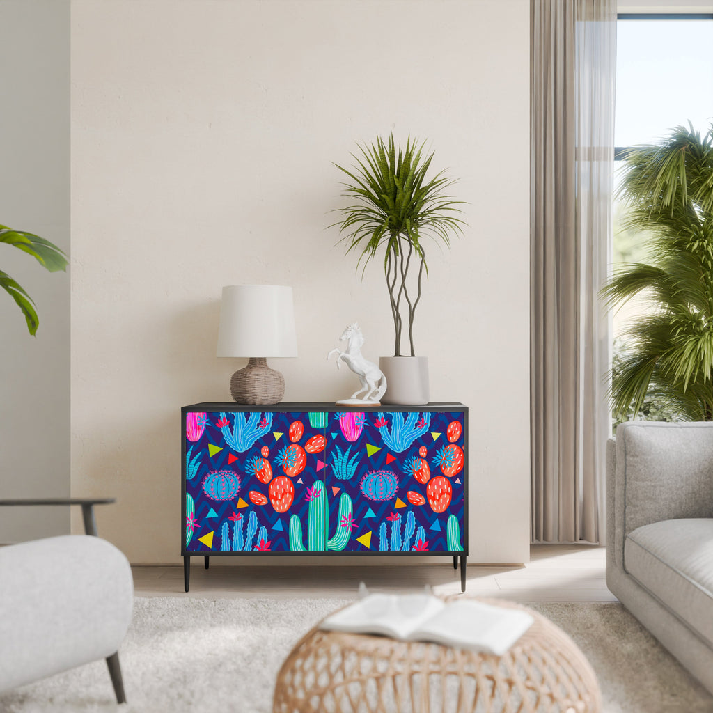 Buffet 2 portes CACTUS VIBES finition noire