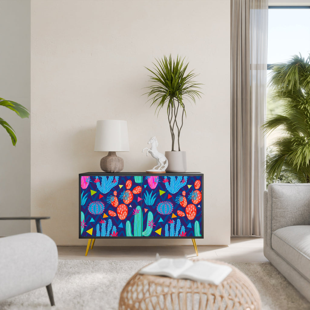 Buffet 2 portes CACTUS VIBES finition noire