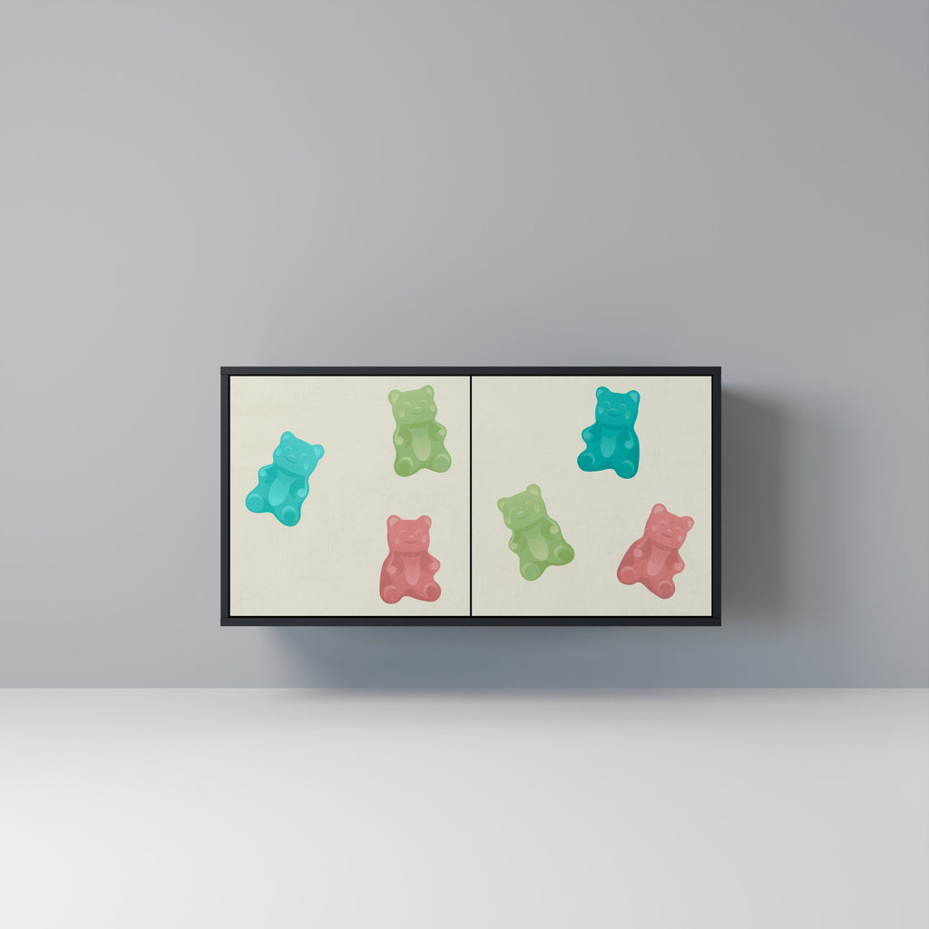 Buffet 2 portes GUMMY BEARS en finition noire