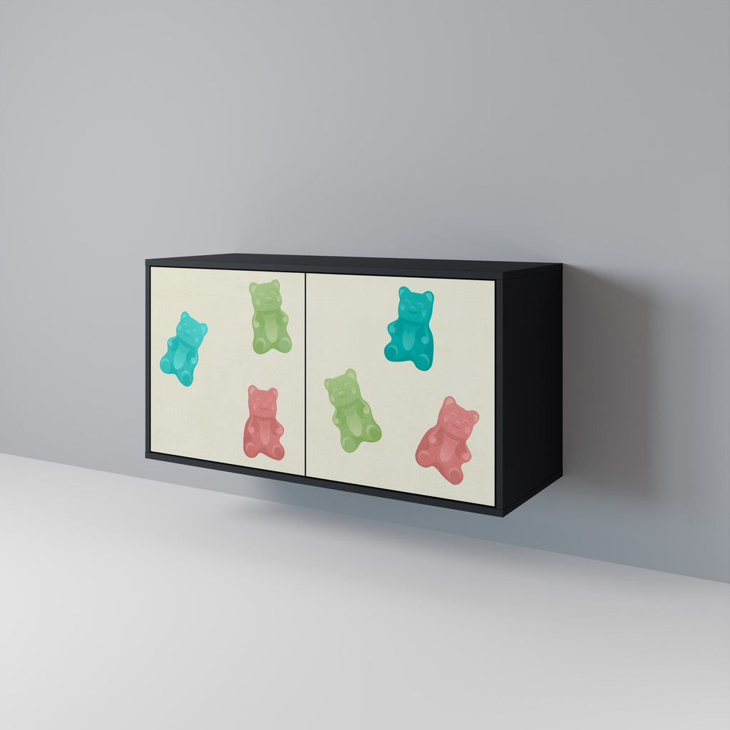 Buffet 2 portes GUMMY BEARS en finition noire