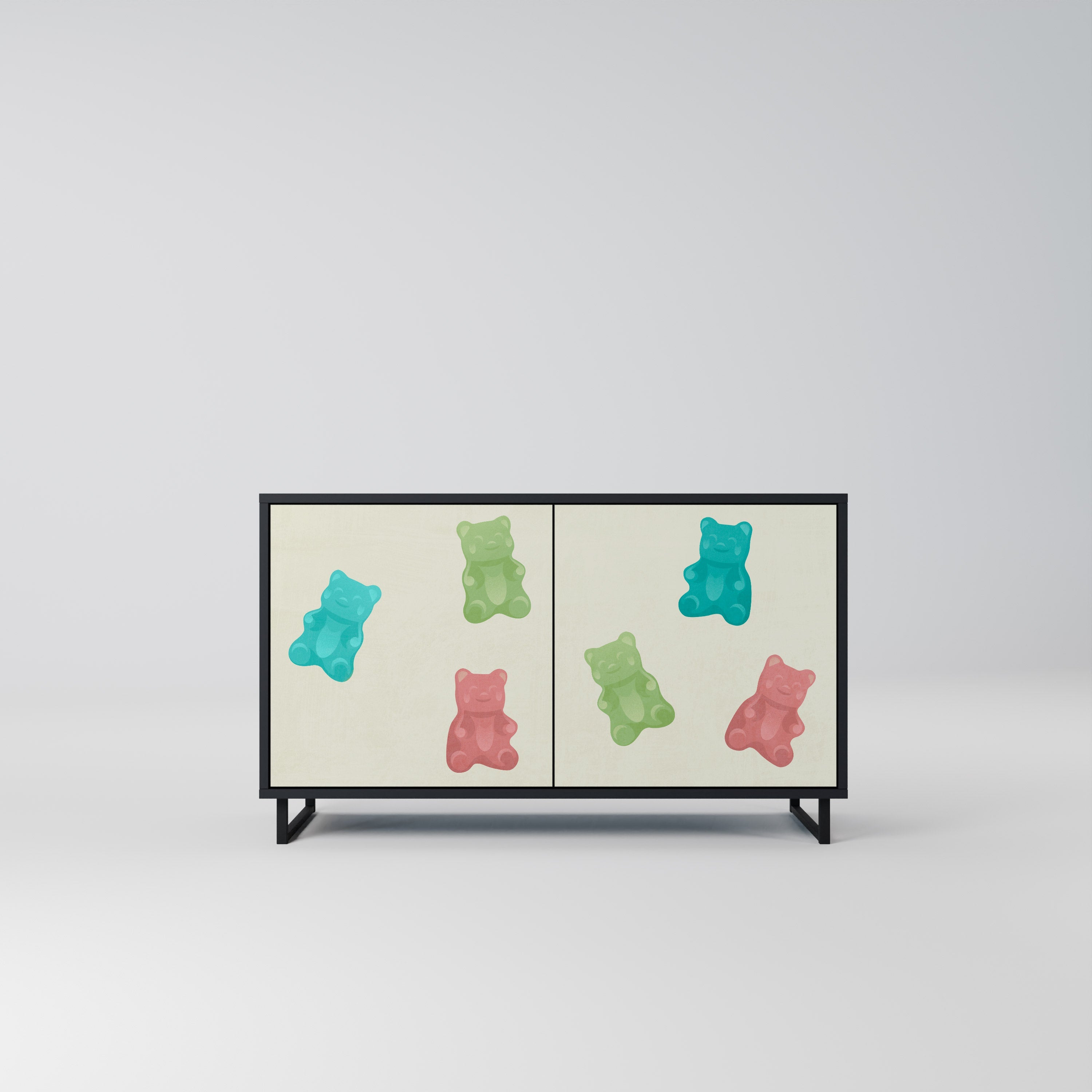 Buffet 2 portes GUMMY BEARS en finition noire