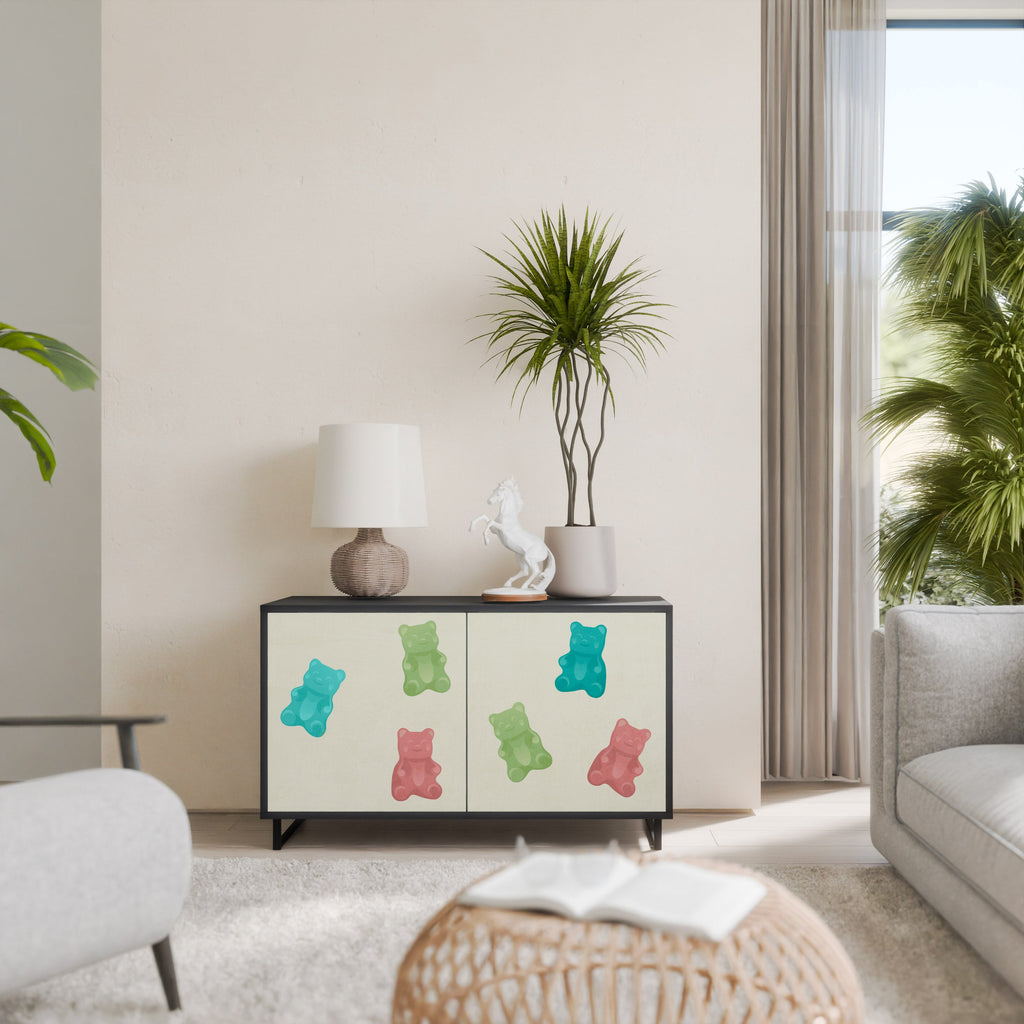 Buffet 2 portes GUMMY BEARS en finition noire