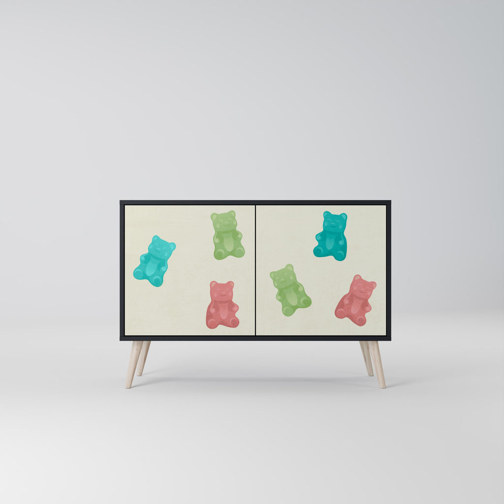 Buffet 2 portes GUMMY BEARS en finition noire