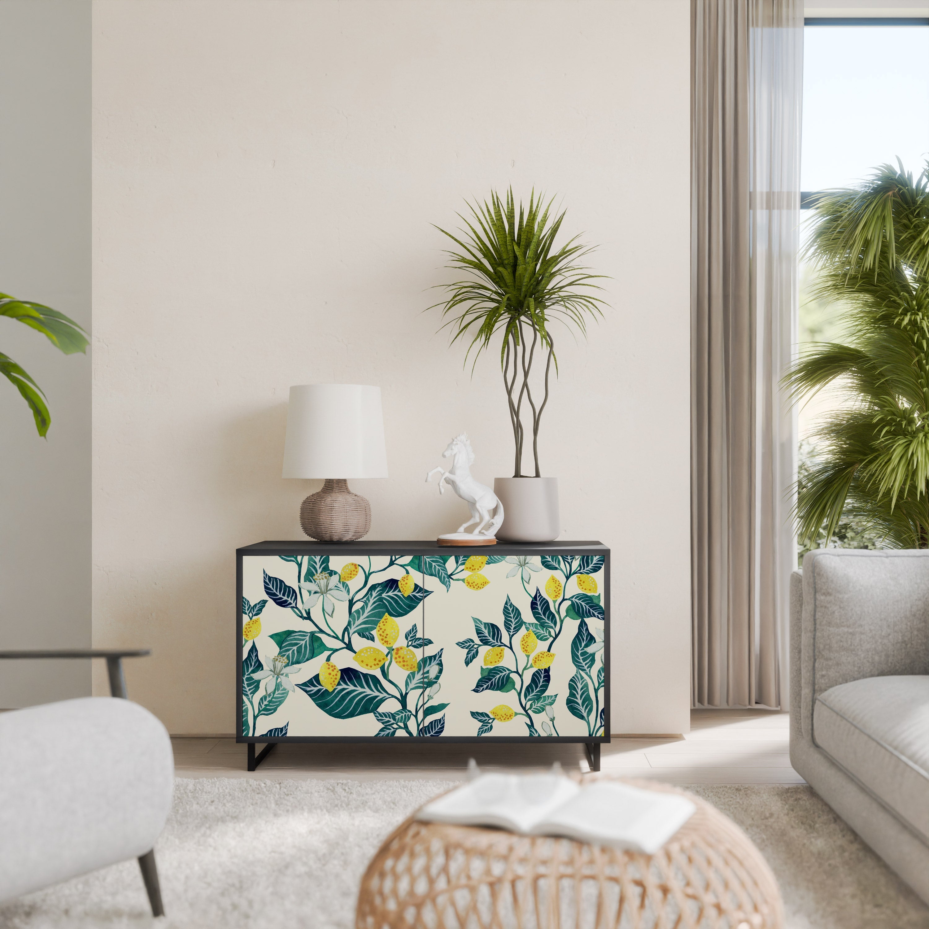 Buffet 2 portes LEMON TREE finition noire