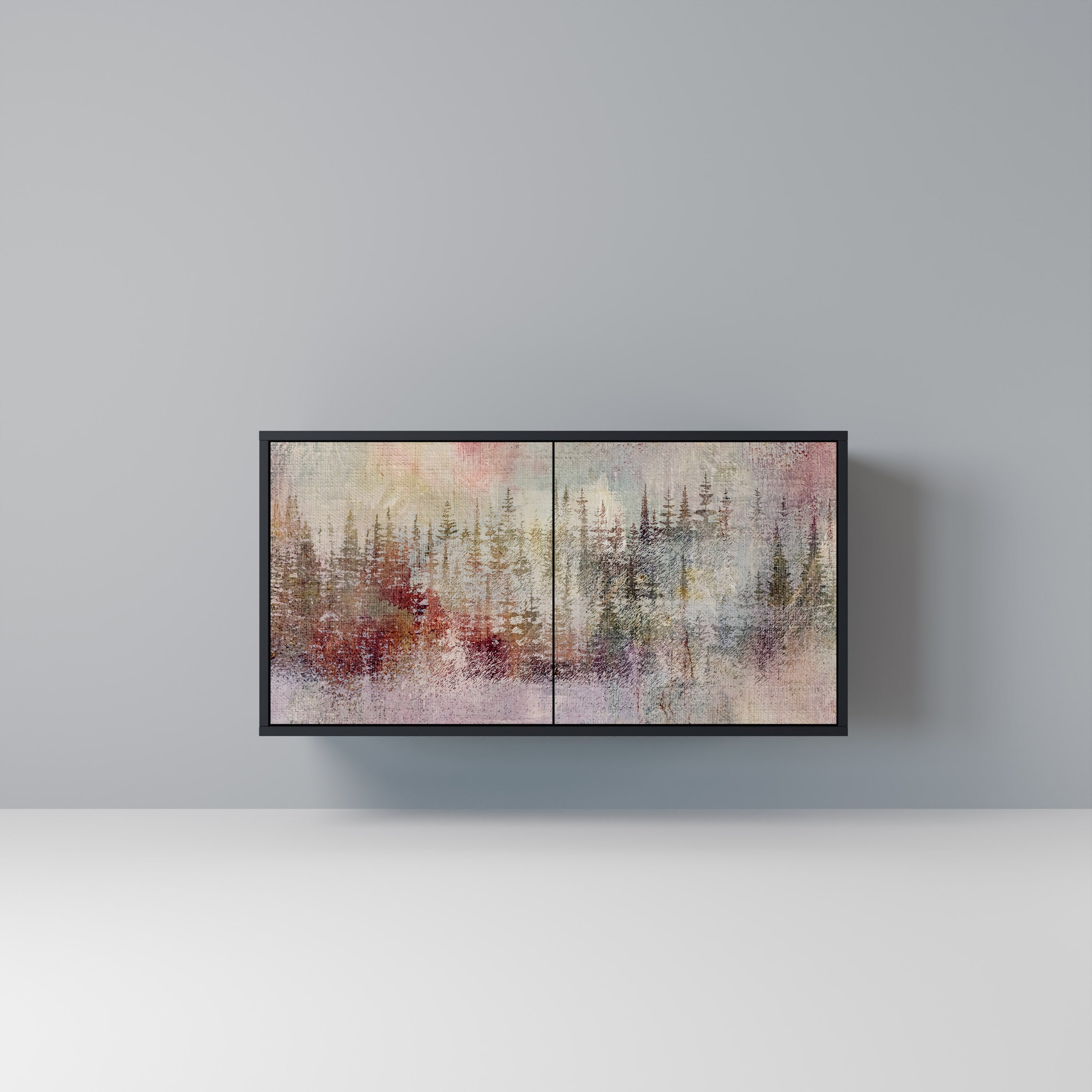 Buffet 2 portes VEILED SUMMIT en finition noire