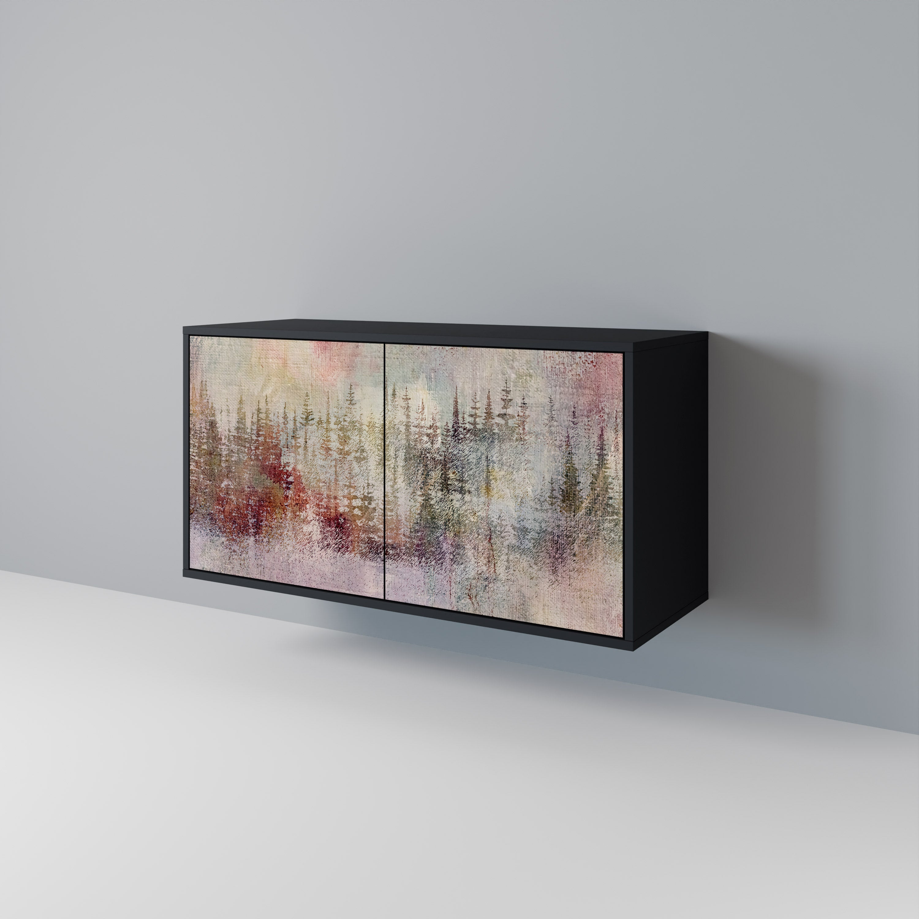 Buffet 2 portes VEILED SUMMIT en finition noire