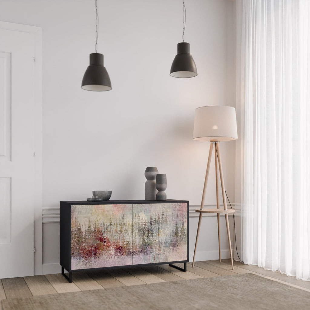 Buffet 2 portes VEILED SUMMIT en finition noire