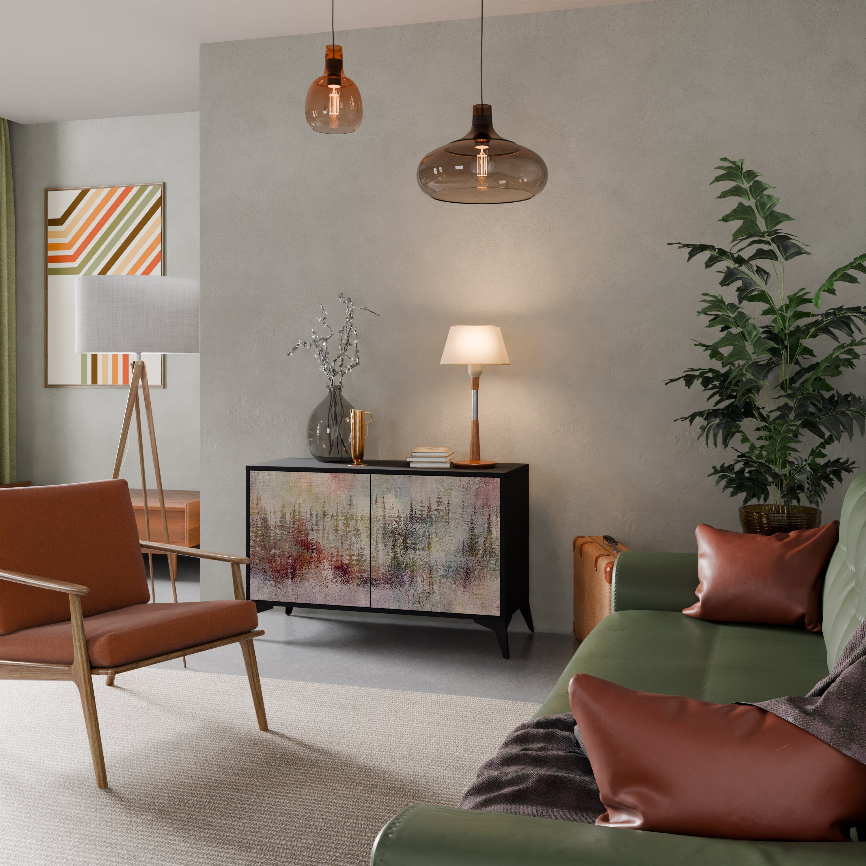 Buffet 2 portes VEILED SUMMIT en finition noire