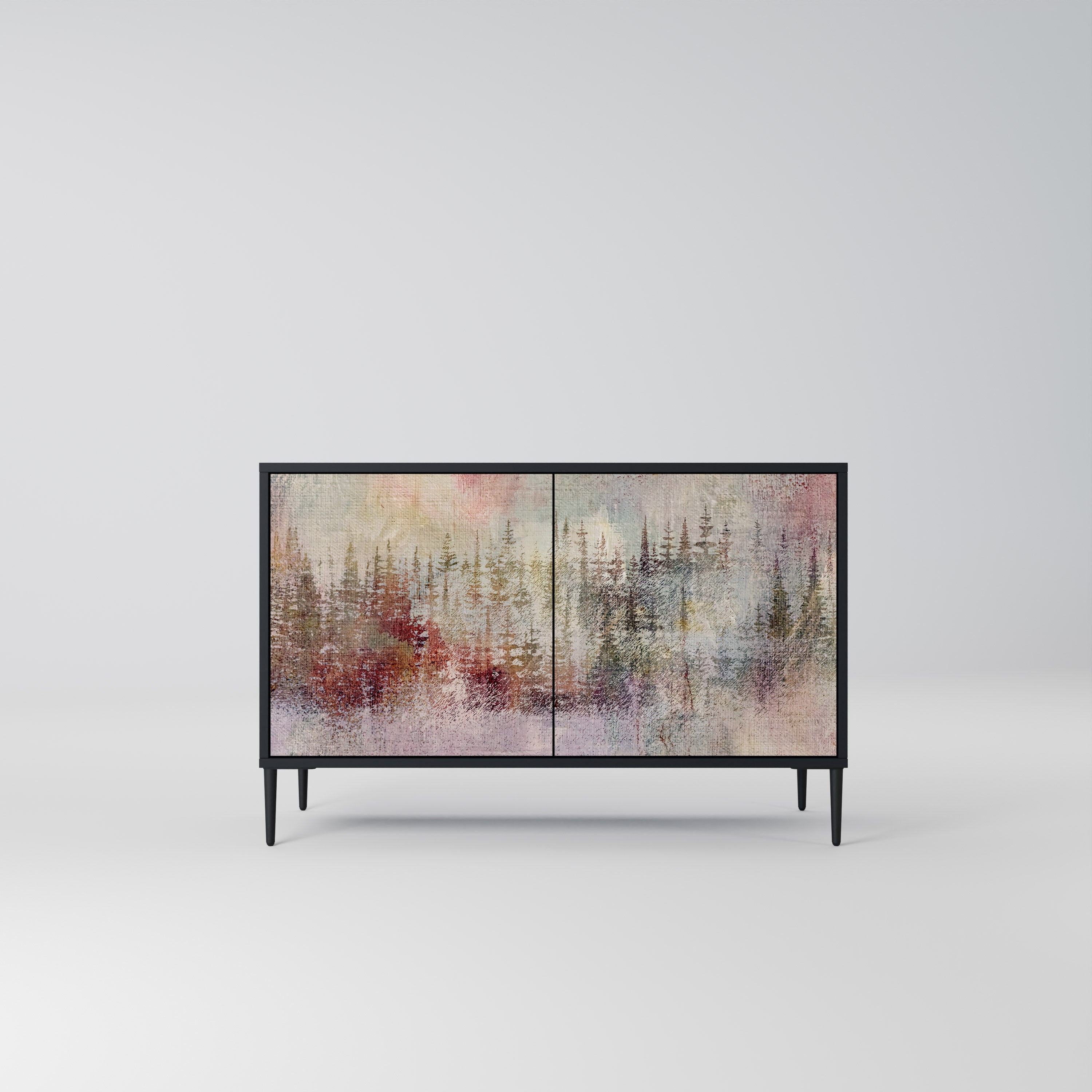 Buffet 2 portes VEILED SUMMIT en finition noire